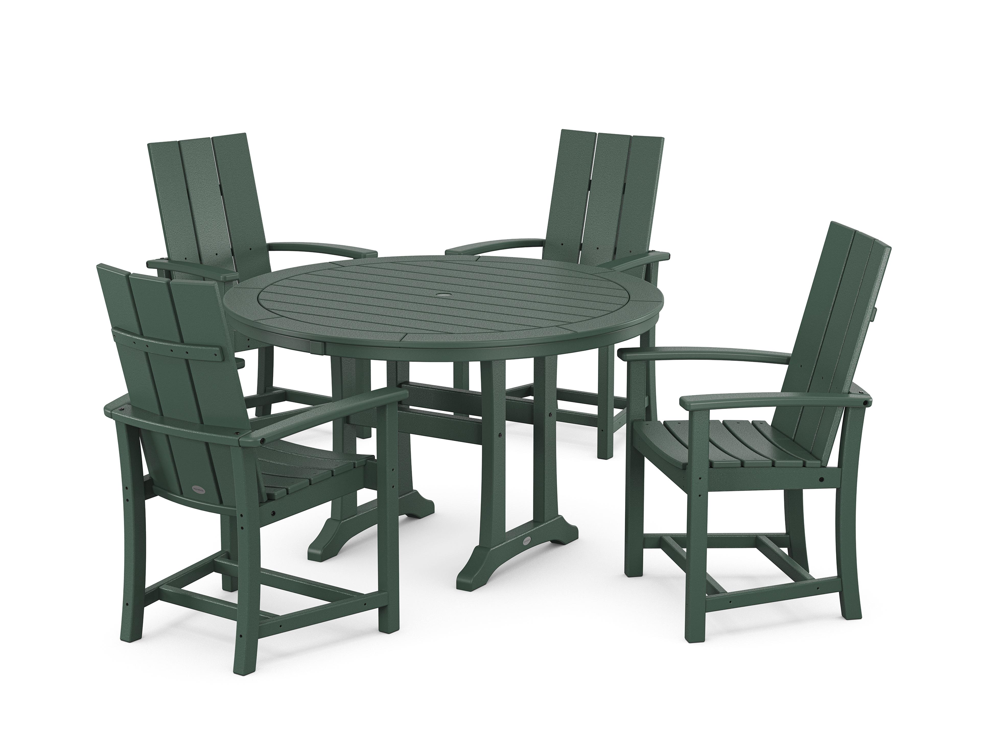 POLYWOOD® Modern Recycled Plastic Trio 5 Piece Outdoor Dining Set