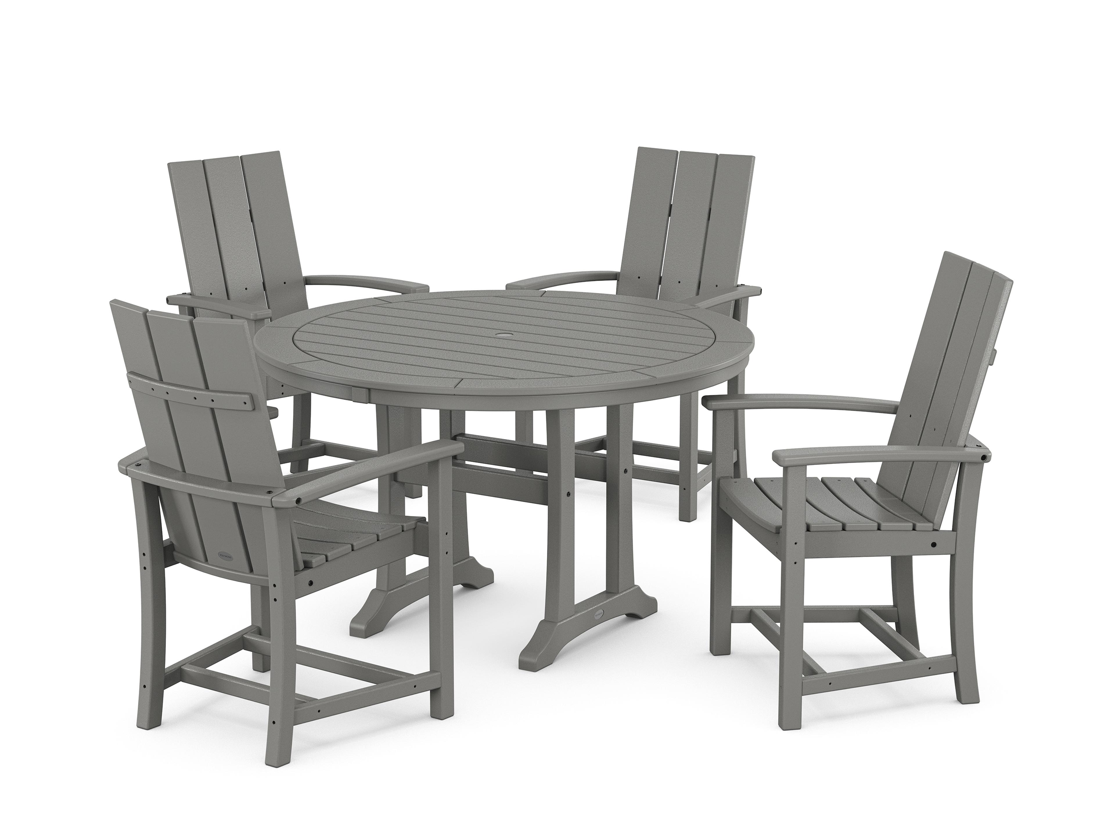 POLYWOOD® Modern Recycled Plastic Trio 5 Piece Outdoor Dining Set