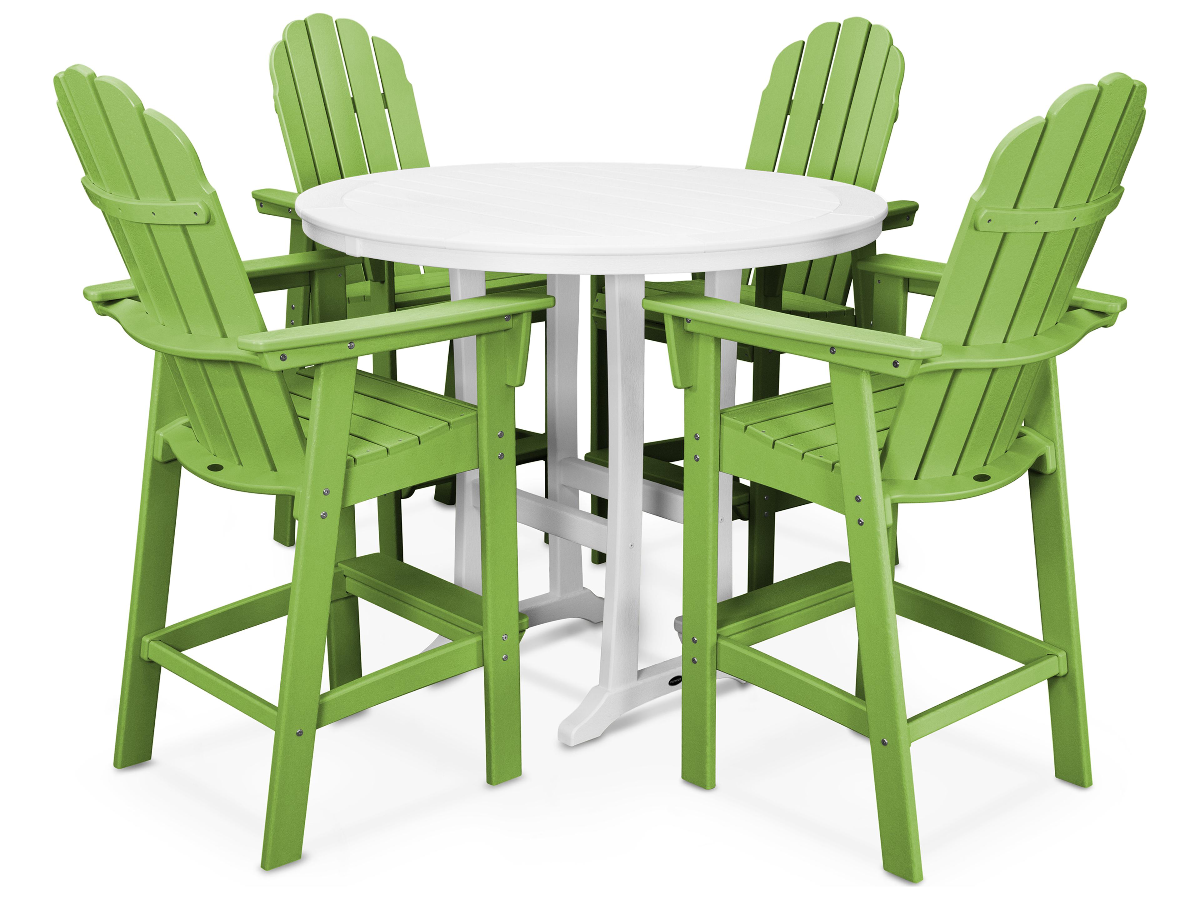 Vineyard Recycled Plastic 5 Piece Nautical Trestle Bar Set