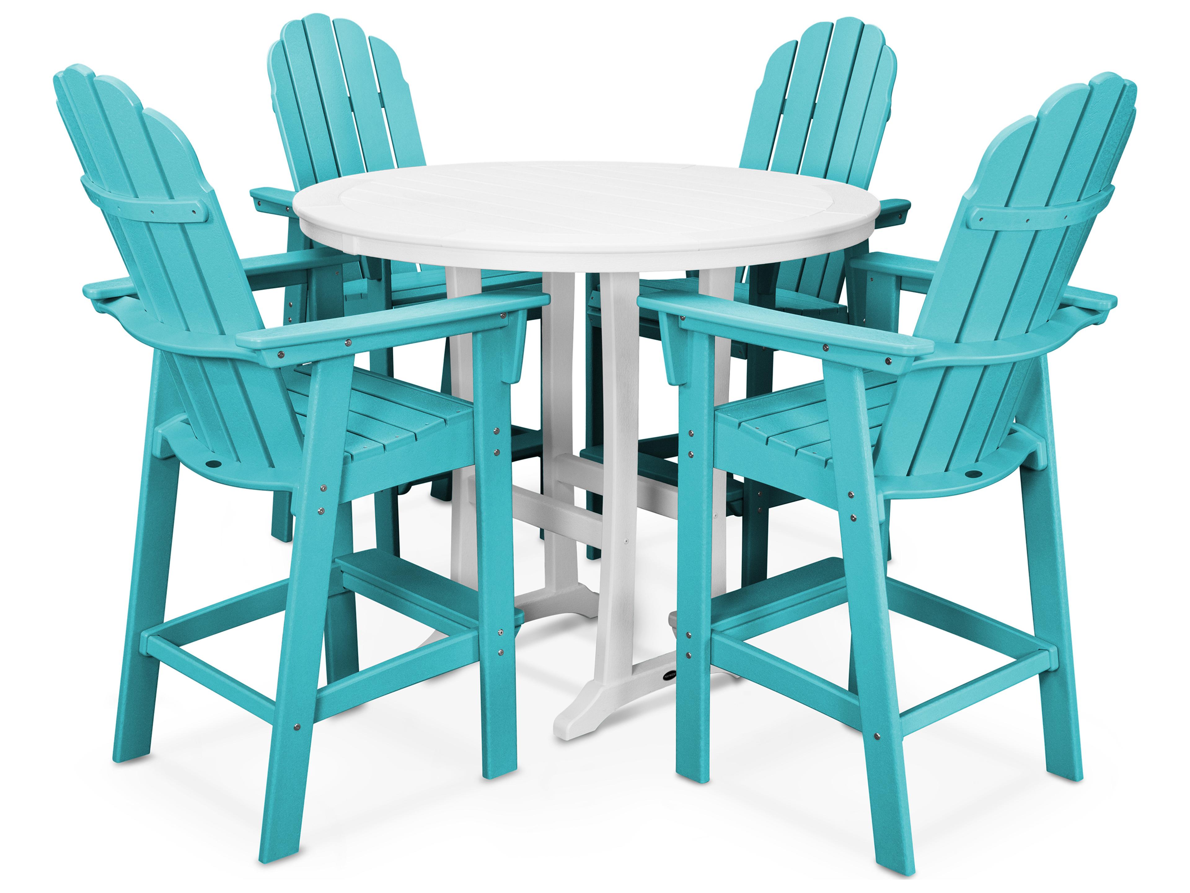 POLYWOOD® Vineyard Recycled Plastic 5 Piece Nautical Trestle Bar Set