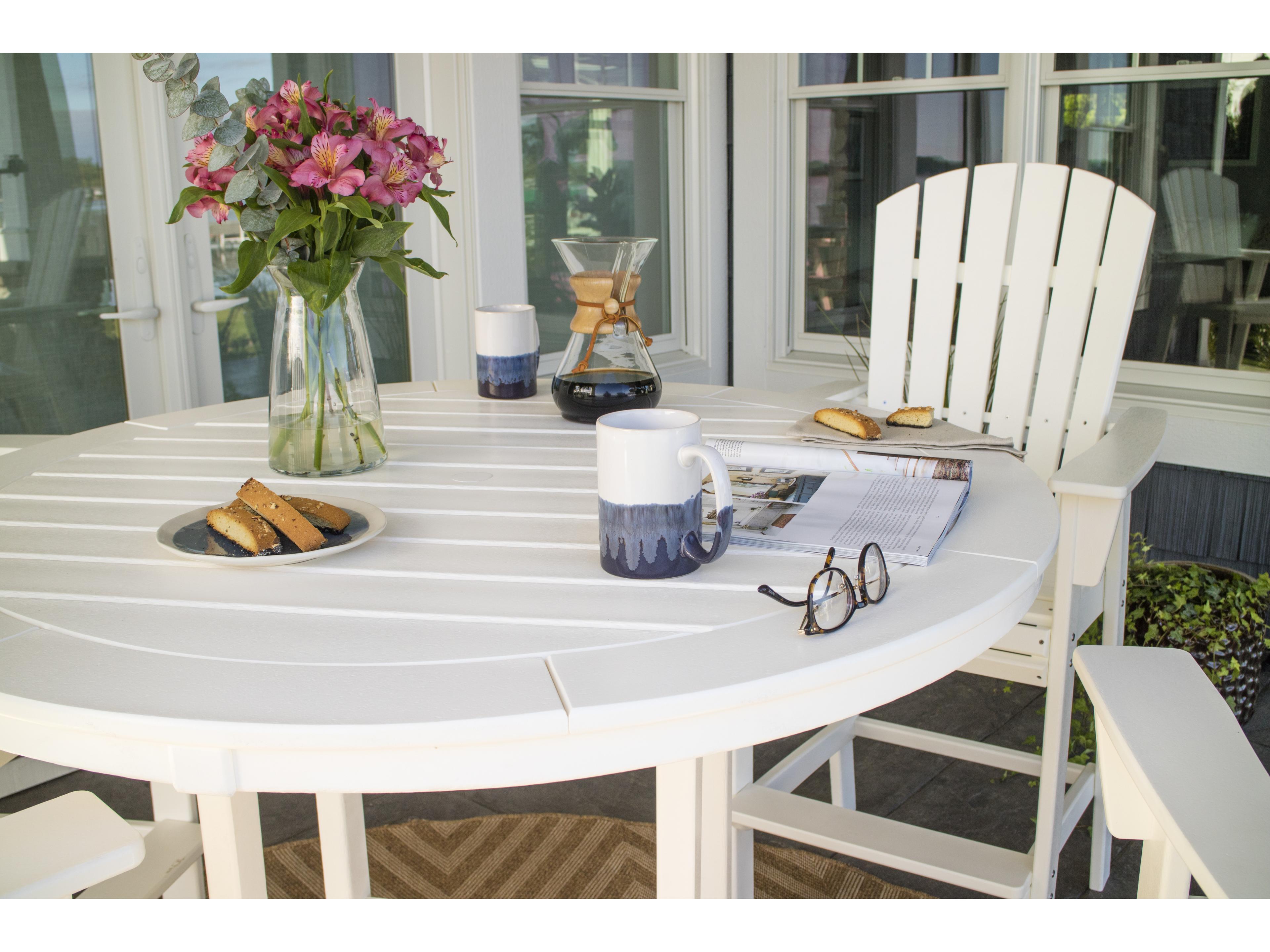 POLYWOOD® Nautical Recycled Plastic Curveback 5 Piece Bar Set