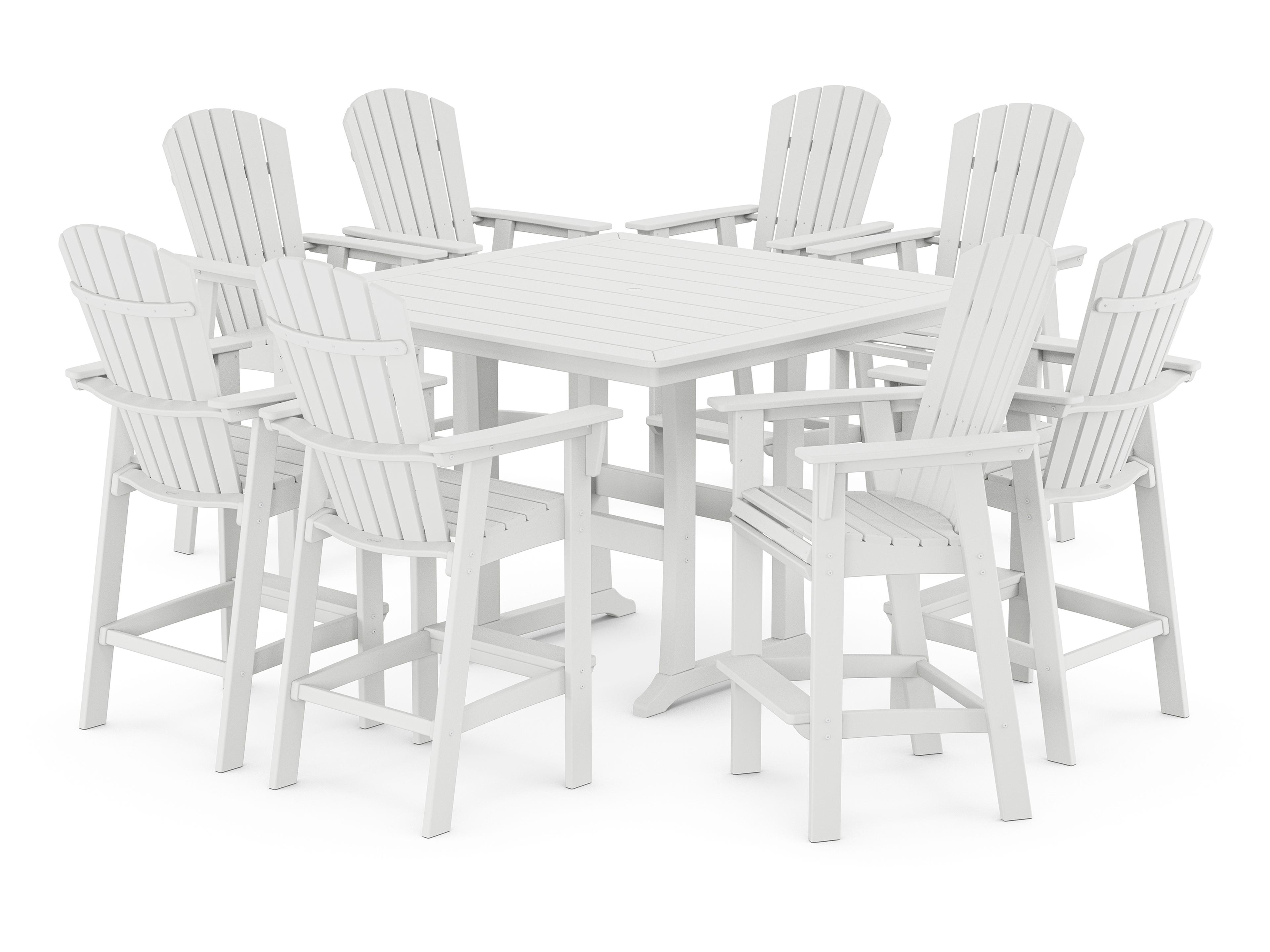POLYWOOD® Nautical Recycled Plastic Curvedback 9 Piece Bar Set