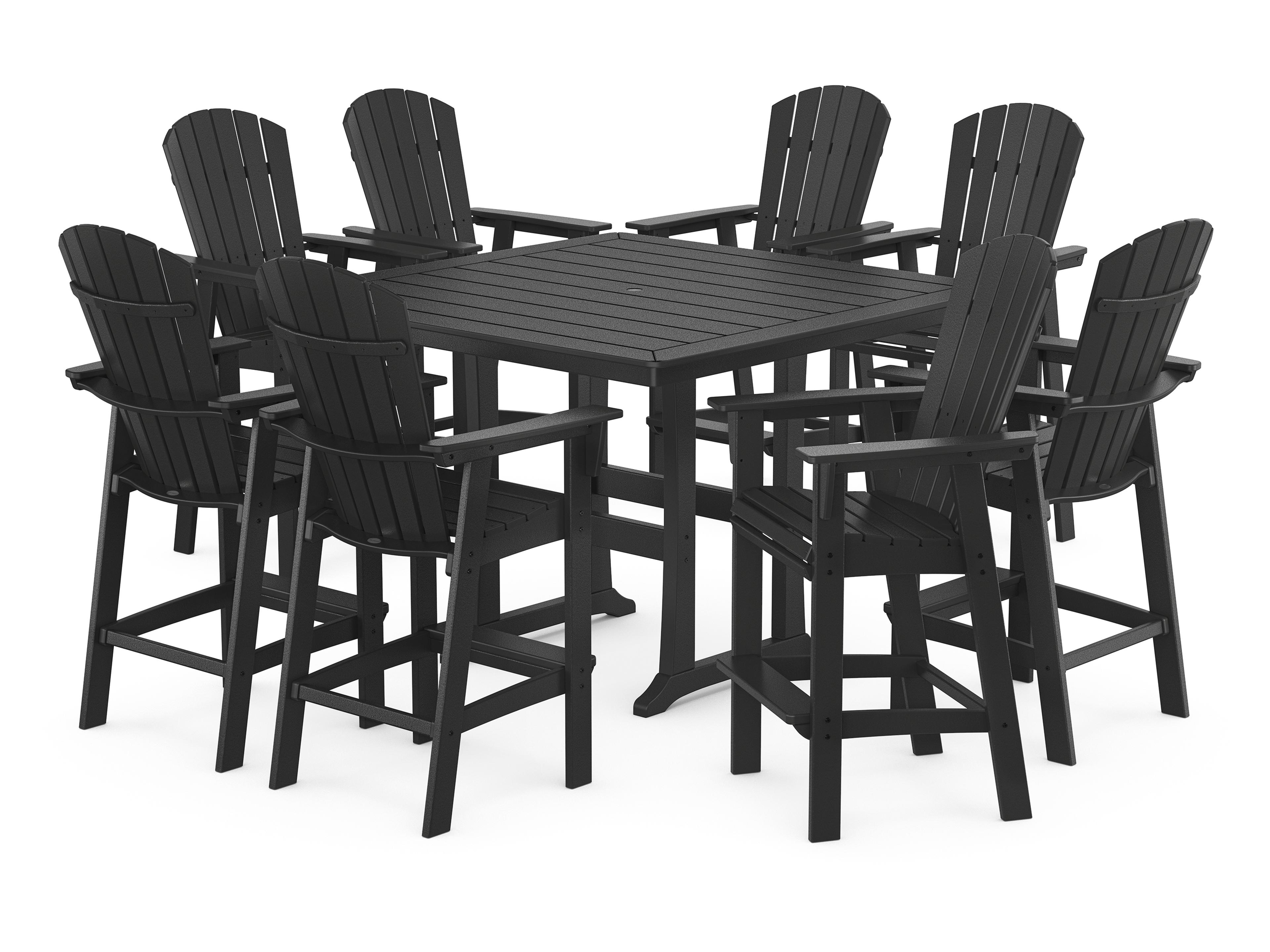 POLYWOOD® Nautical Recycled Plastic Curvedback 9 Piece Bar Set