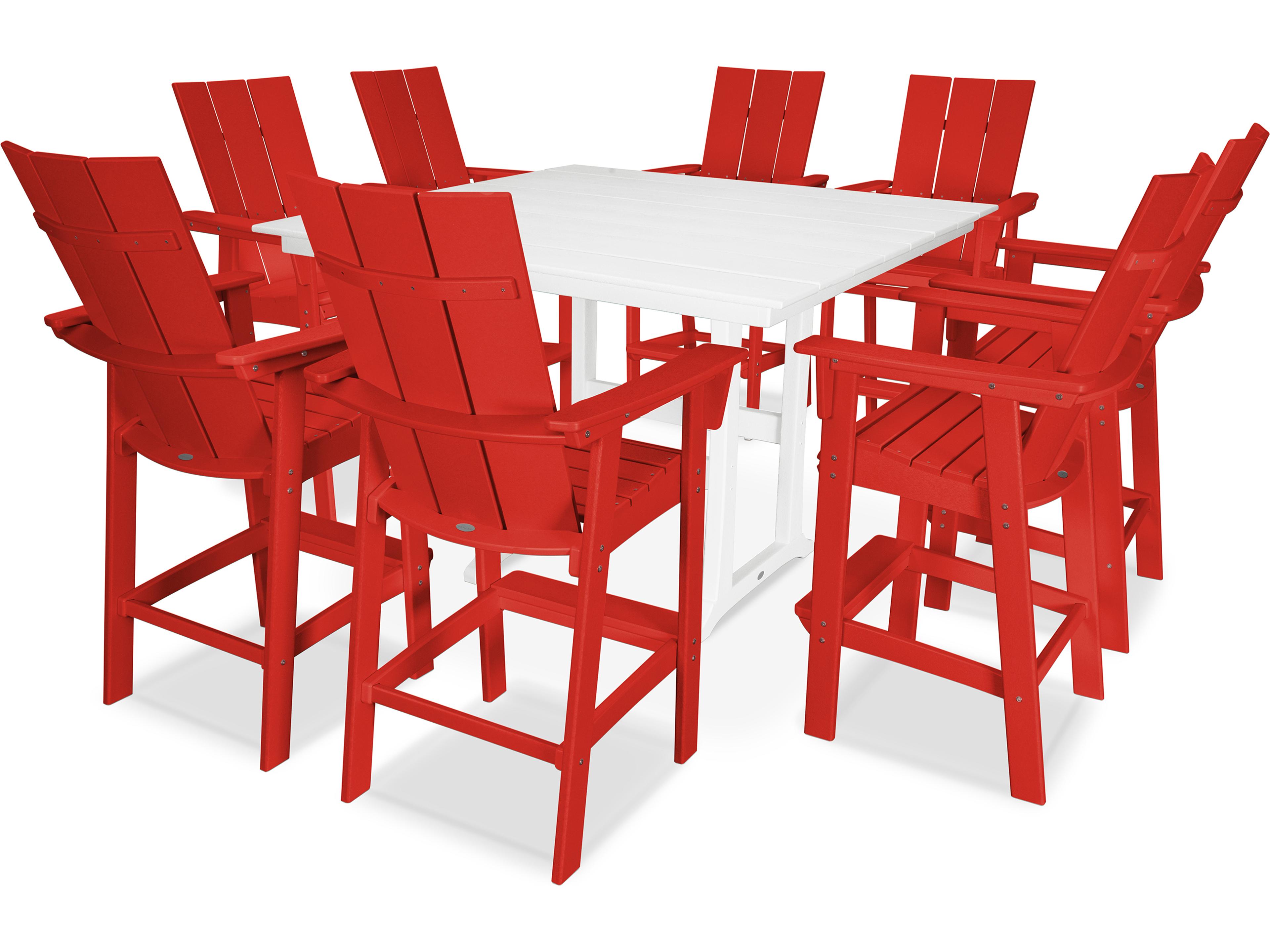 POLYWOOD® Modern Recycled Plastic 5 Piece Farmhouse Bar Set