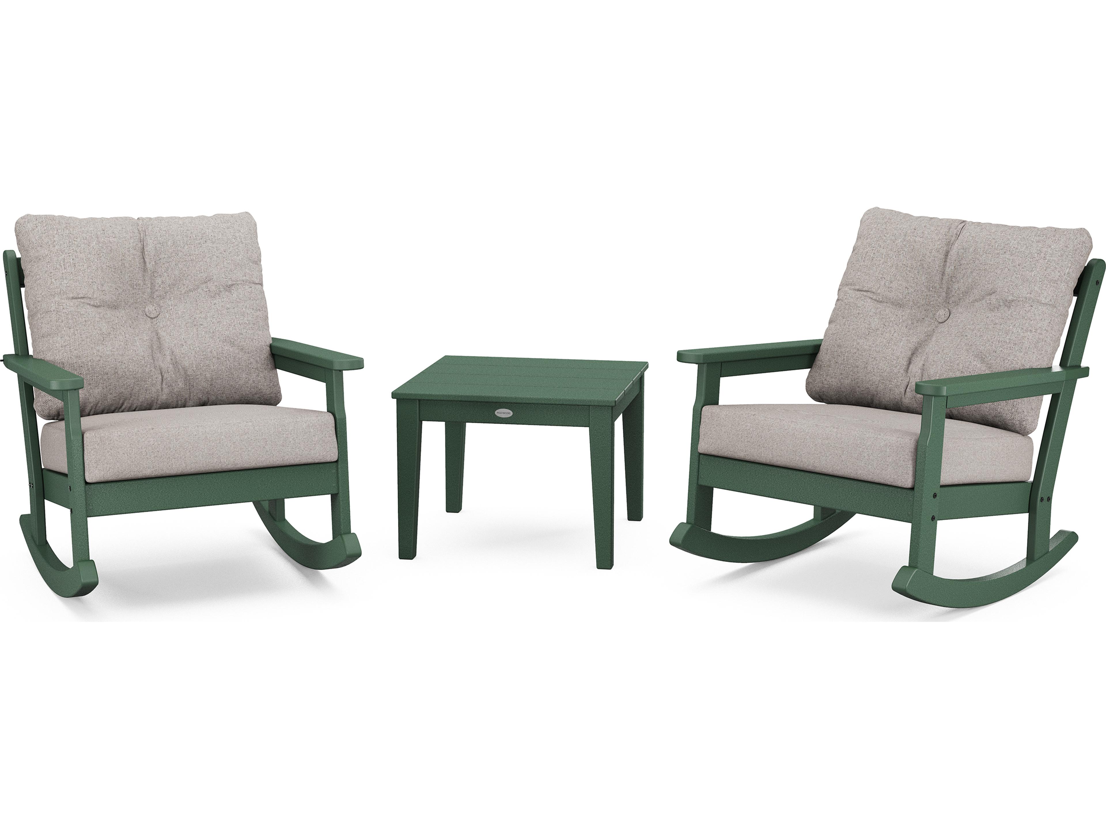 POLYWOOD® Vineyard Recycled Plastic 3 Deep Seating Rocker Patio Lounge Set