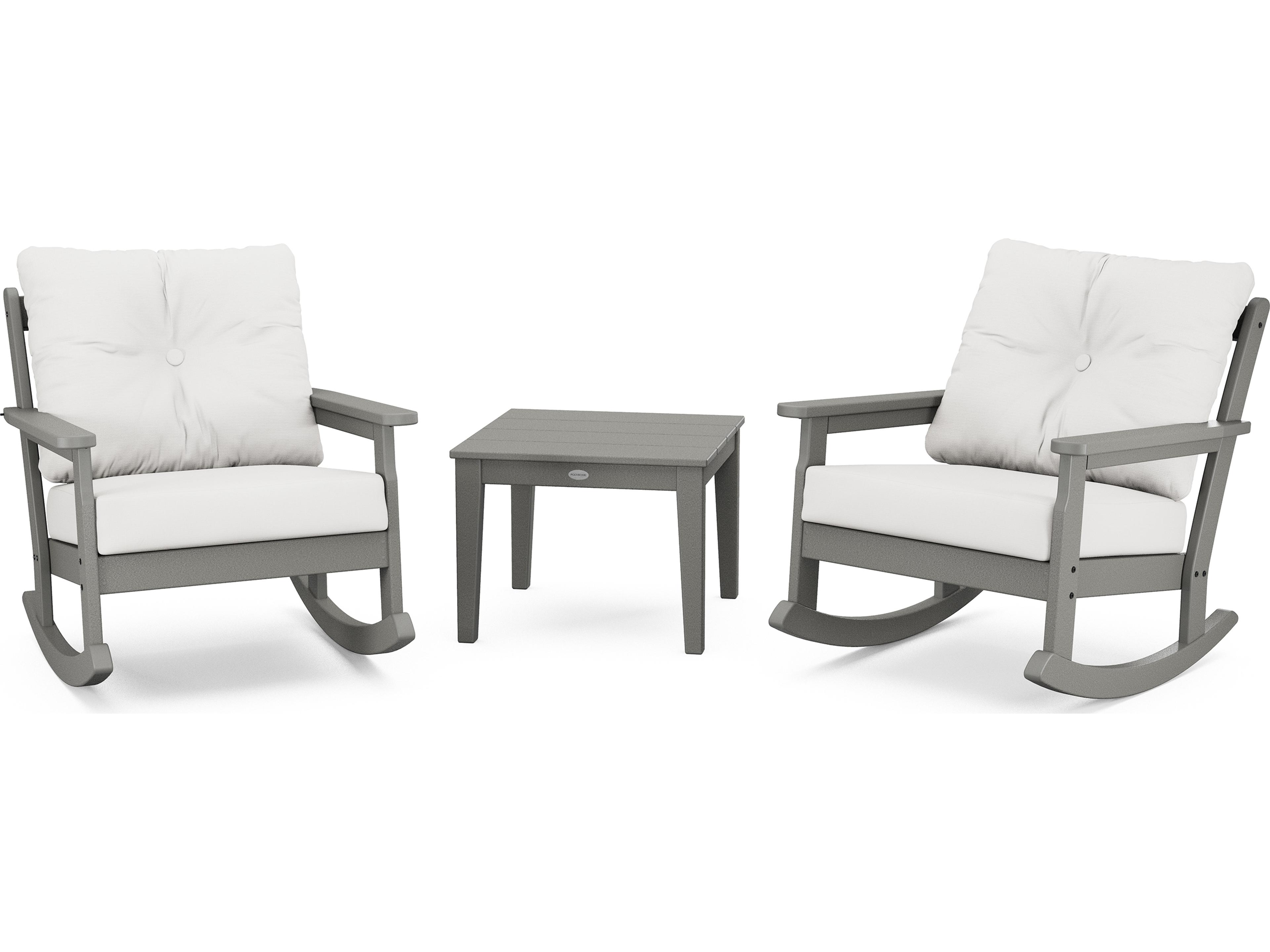 POLYWOOD® Vineyard Recycled Plastic 3 Deep Seating Rocker Patio Lounge Set