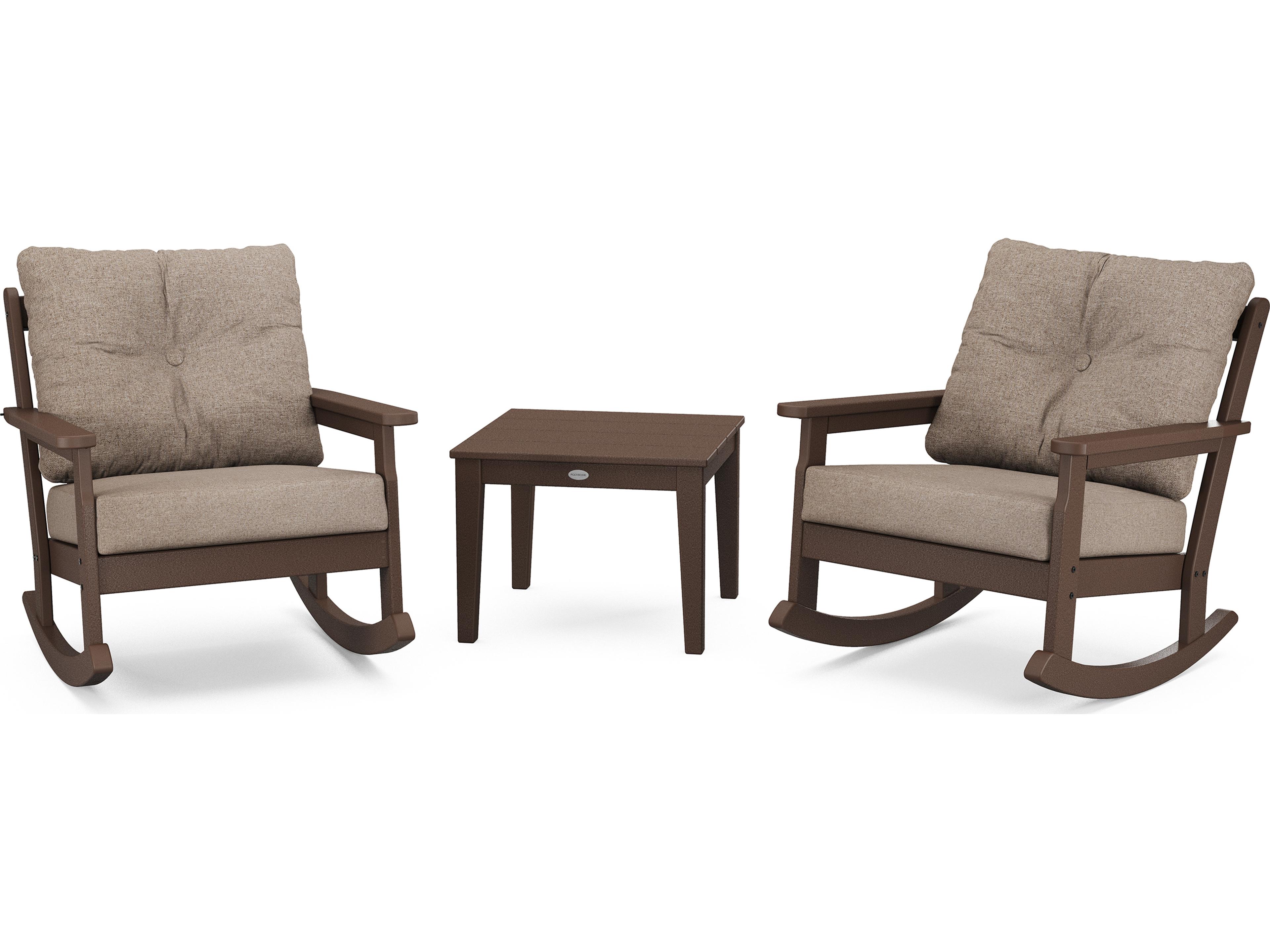 POLYWOOD® Vineyard Recycled Plastic 3 Deep Seating Rocker Patio Lounge Set