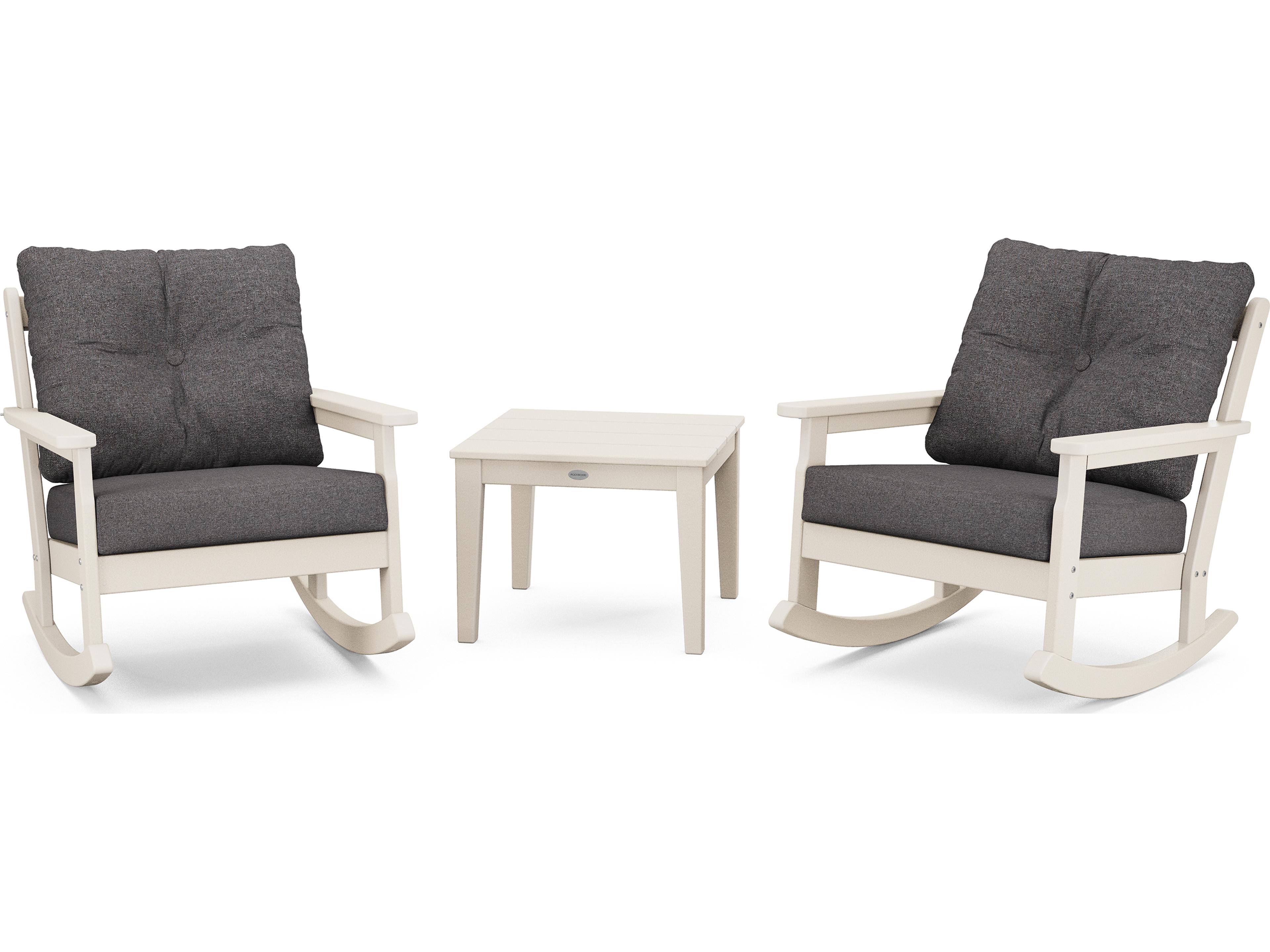 POLYWOOD® Vineyard Recycled Plastic 3 Deep Seating Rocker Patio Lounge Set