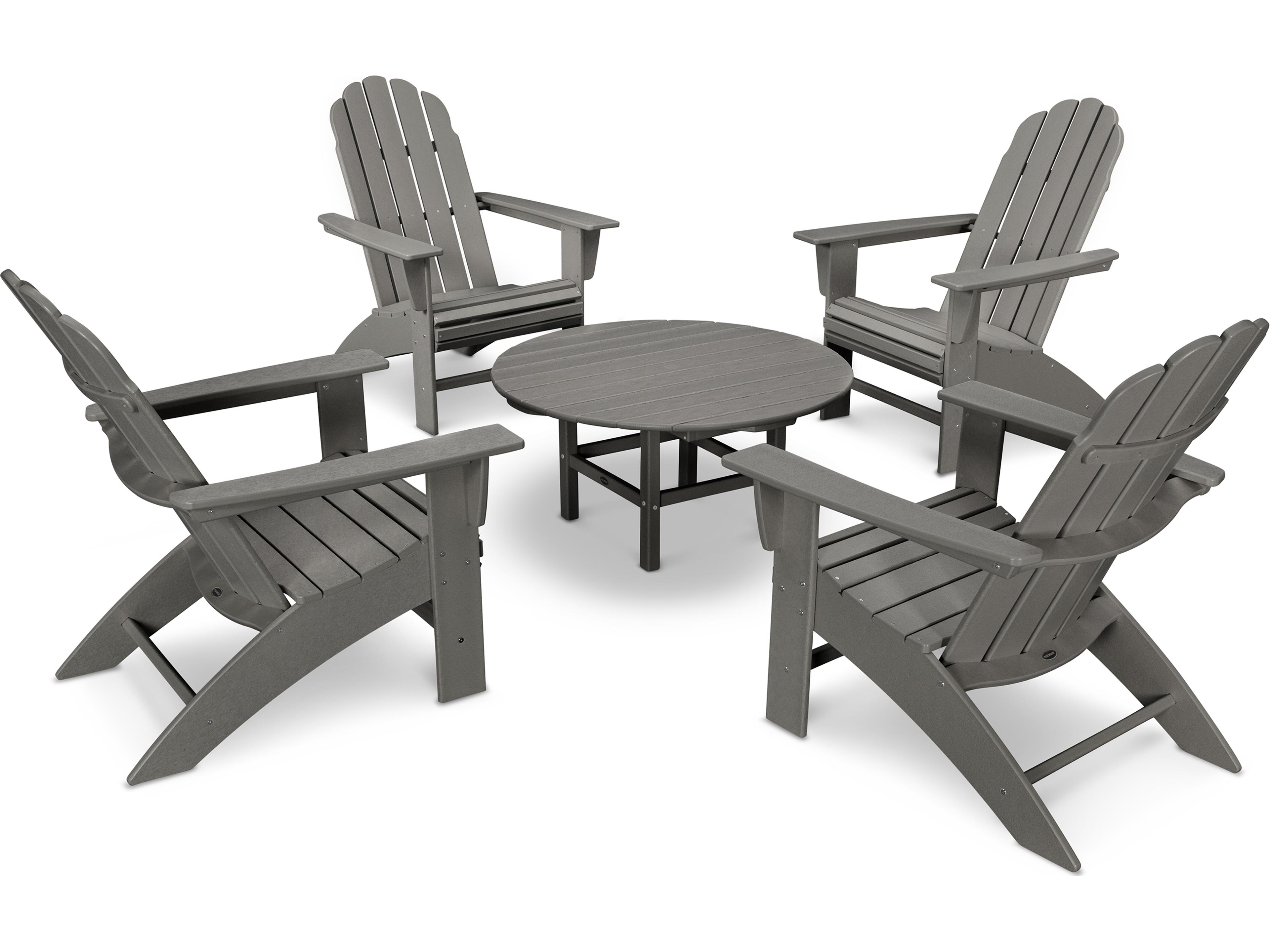 POLYWOOD® Vineyard Recycled Plastic 5 Piece Patio Lounge Set