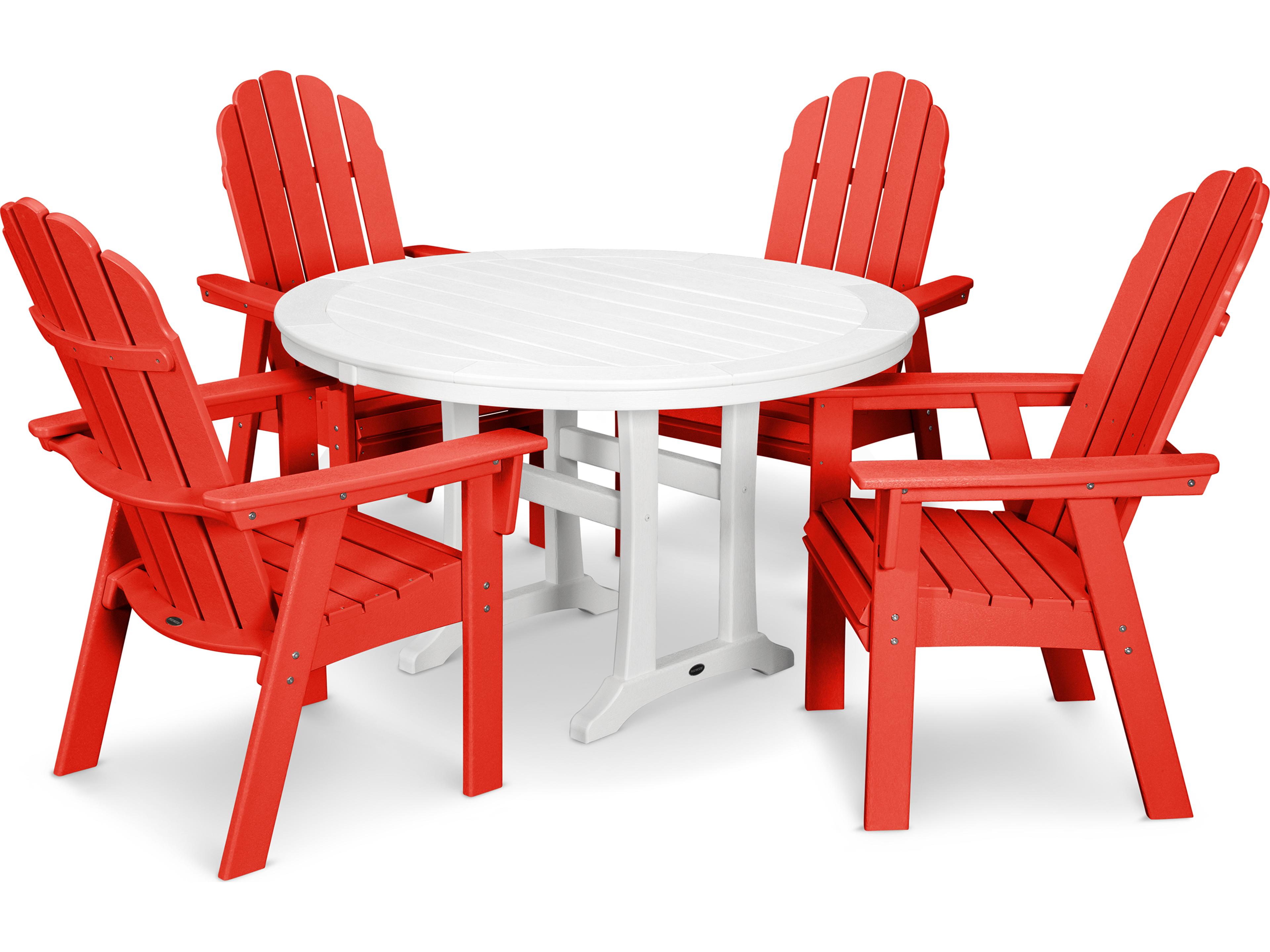 POLYWOOD® Vineyard Recycled Plastic 5 Nautical Trestle Outdoor Dining Set