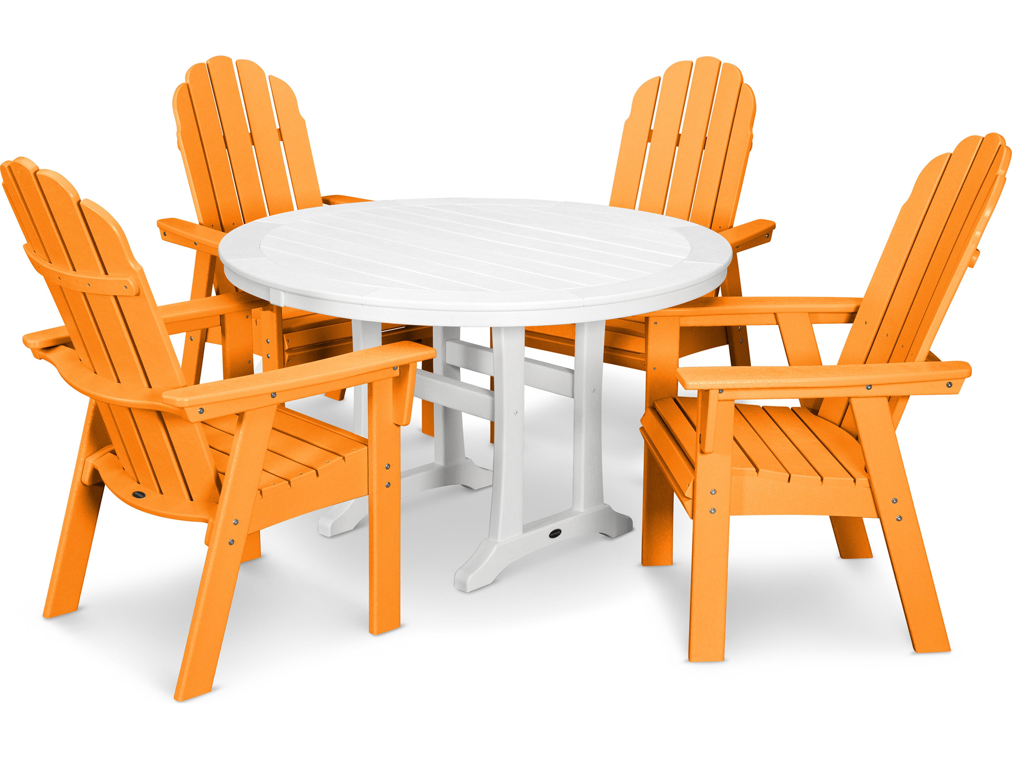 POLYWOOD® Vineyard Recycled Plastic 5 Nautical Trestle Outdoor Dining Set