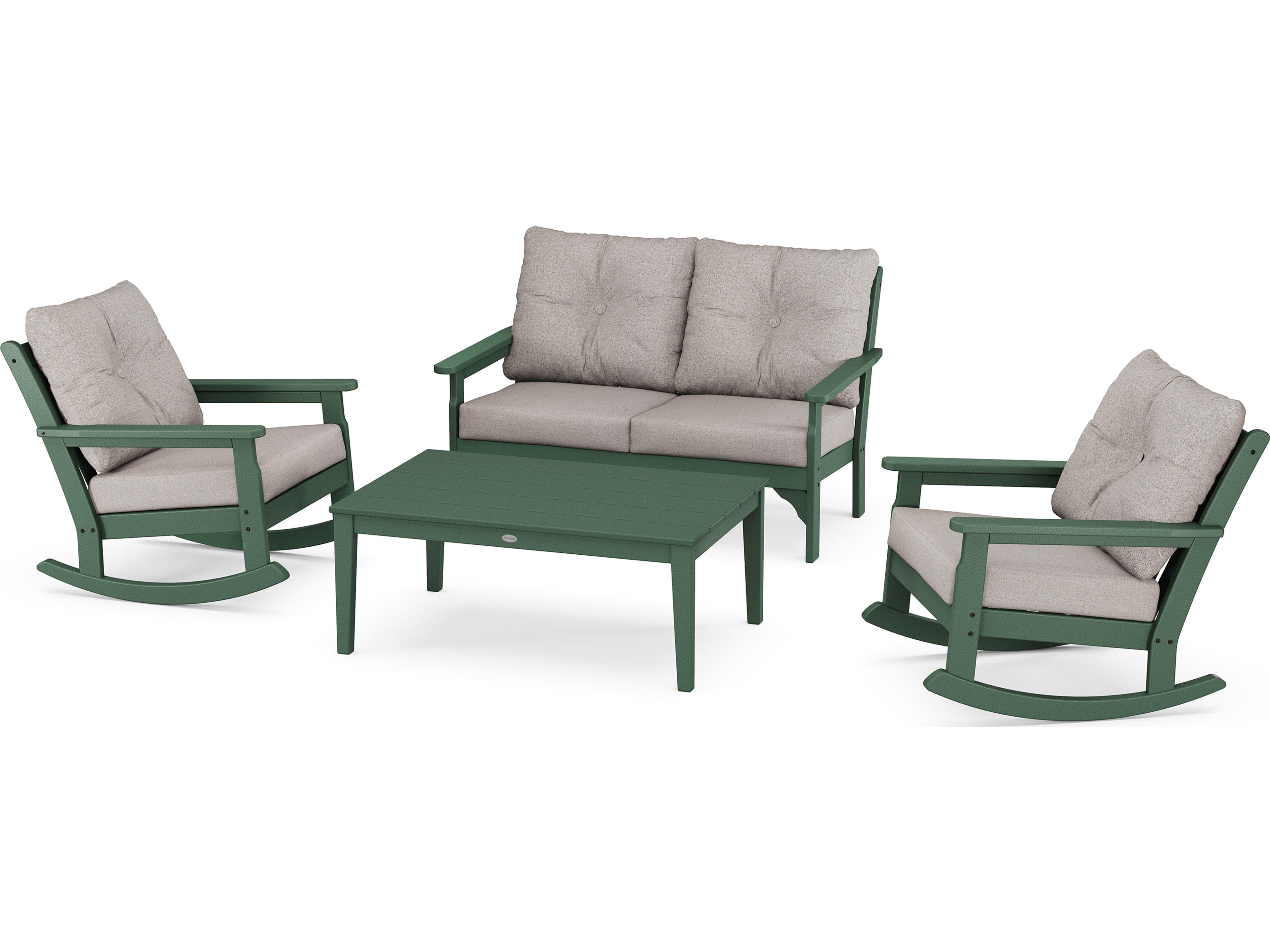 POLYWOOD® Vineyard Recycled Plastic 4 Piece Outdoor Lounge Set