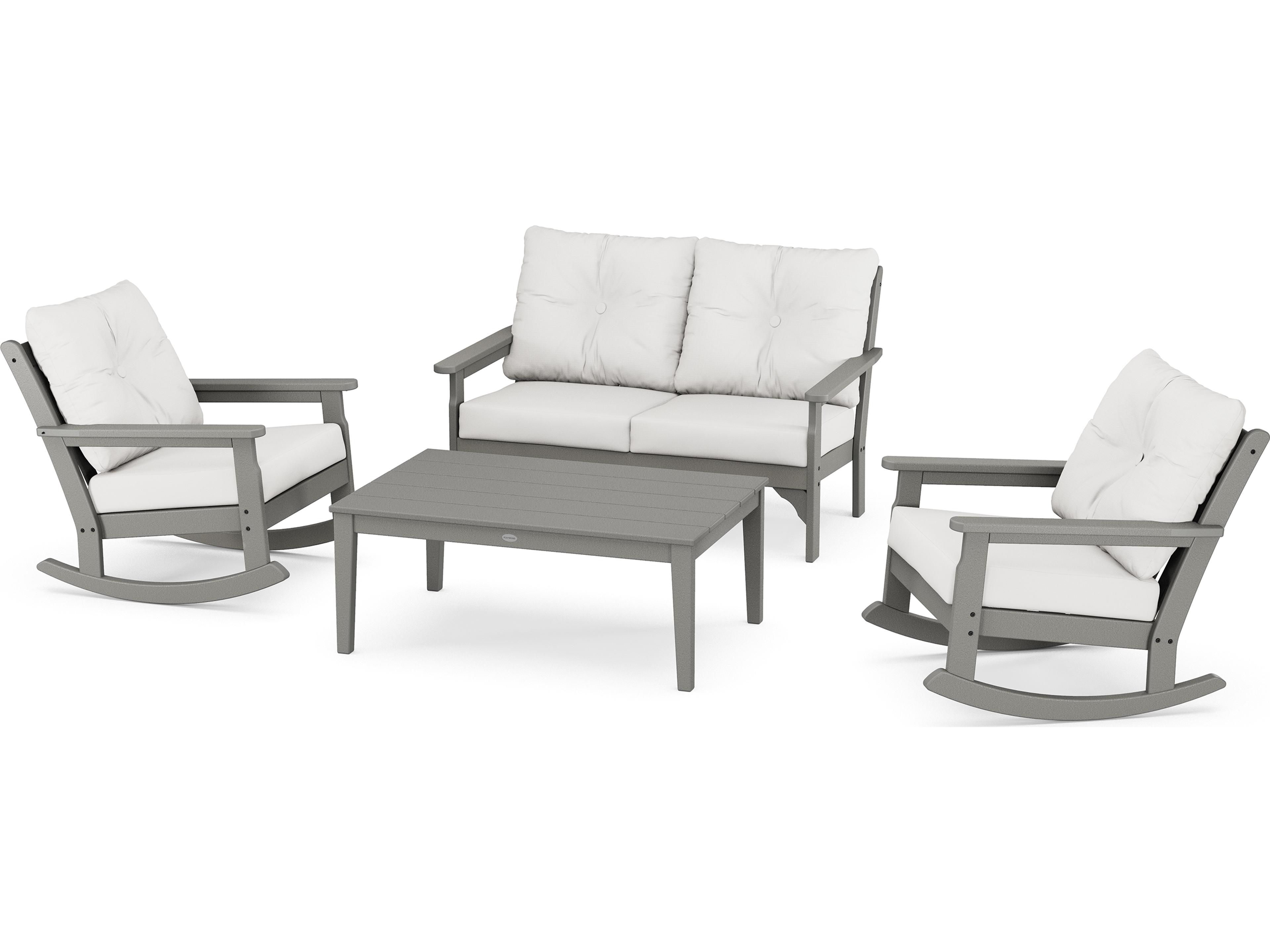 POLYWOOD® Vineyard Recycled Plastic 4 Piece Outdoor Lounge Set