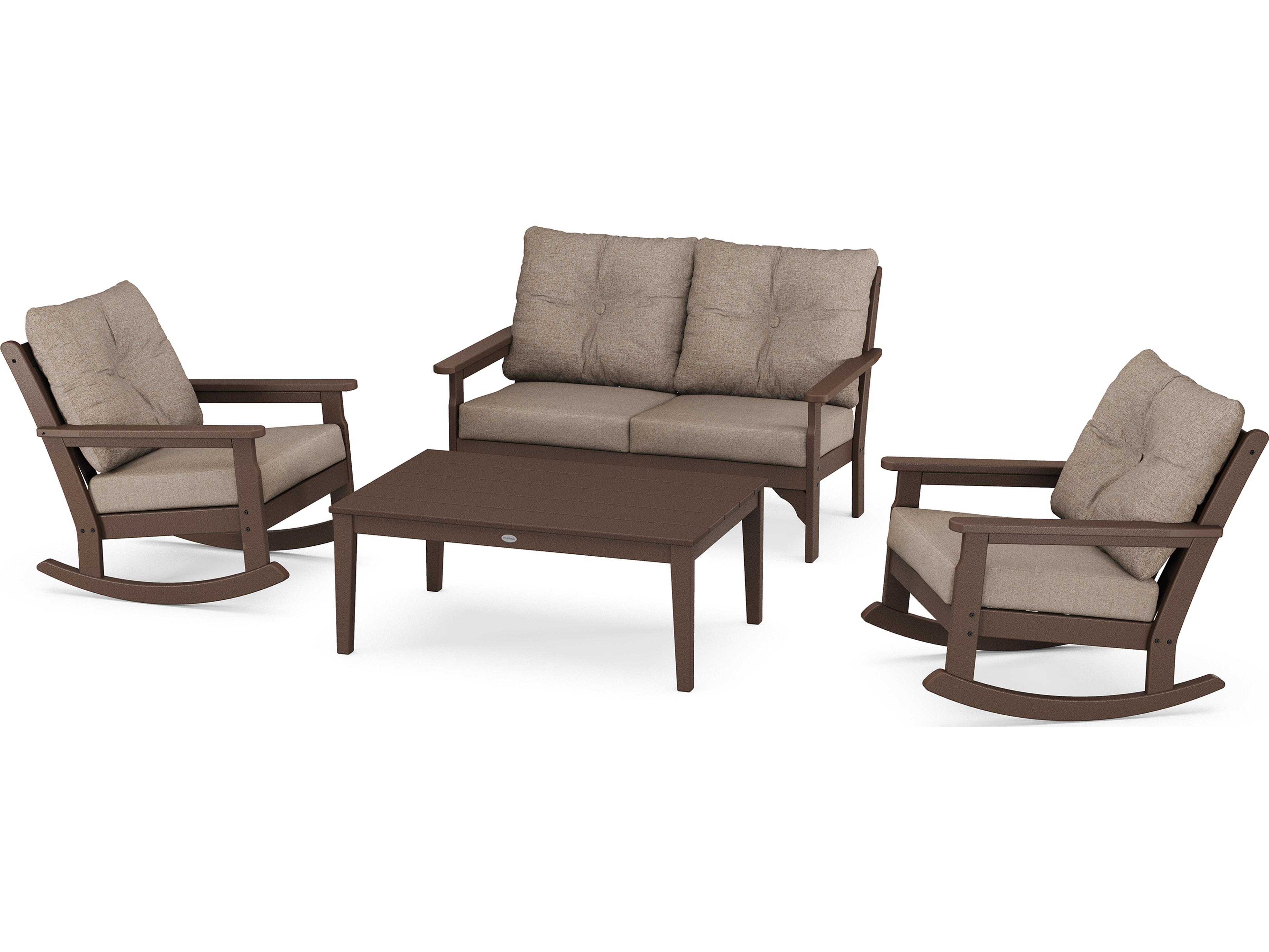 POLYWOOD® Vineyard Recycled Plastic 4 Piece Outdoor Lounge Set