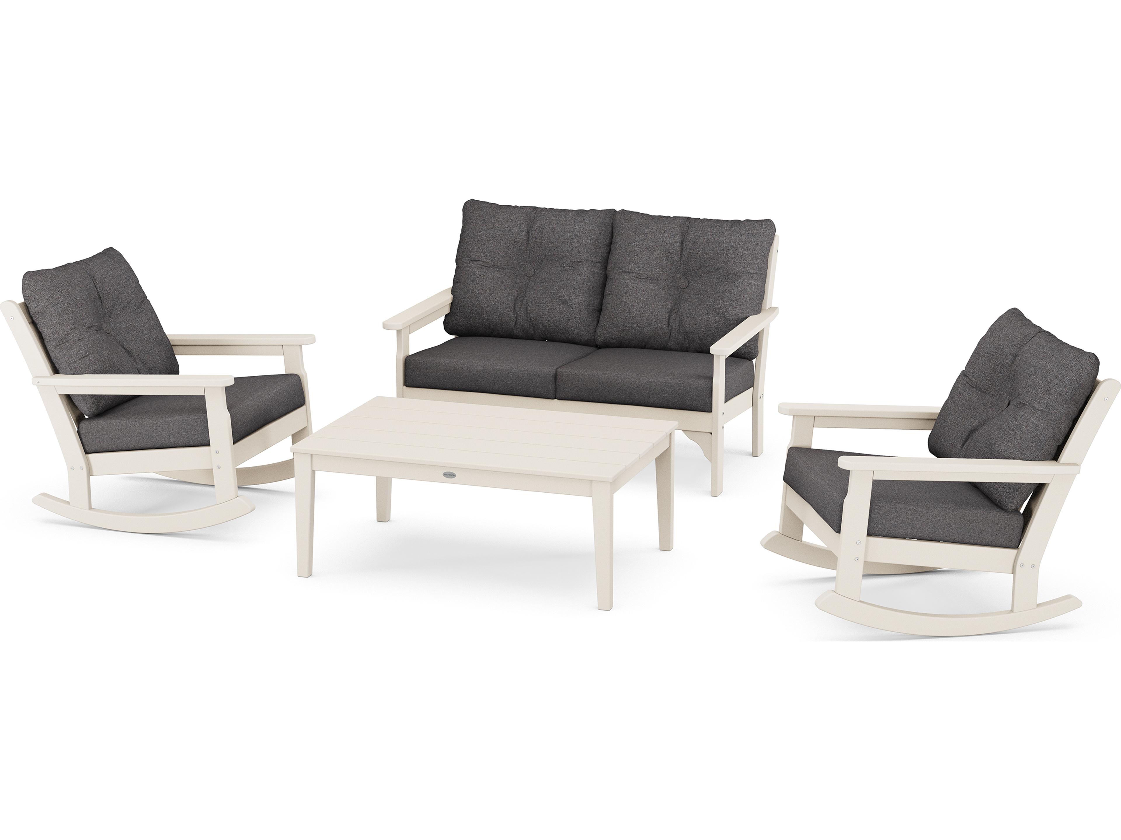 POLYWOOD® Vineyard Recycled Plastic 4 Piece Outdoor Lounge Set