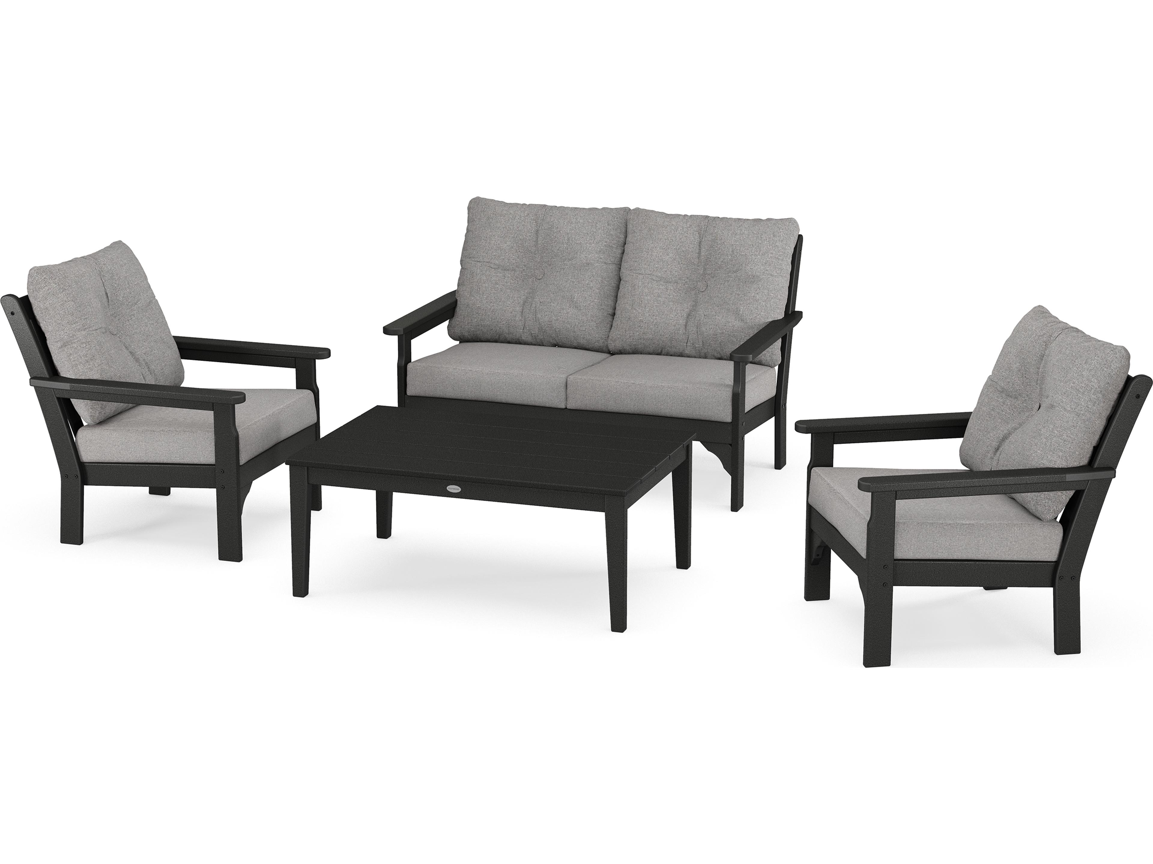 Vineyard Recycled Plastic 4-Piece Deep Seating Outdoor Patio Lounge Set