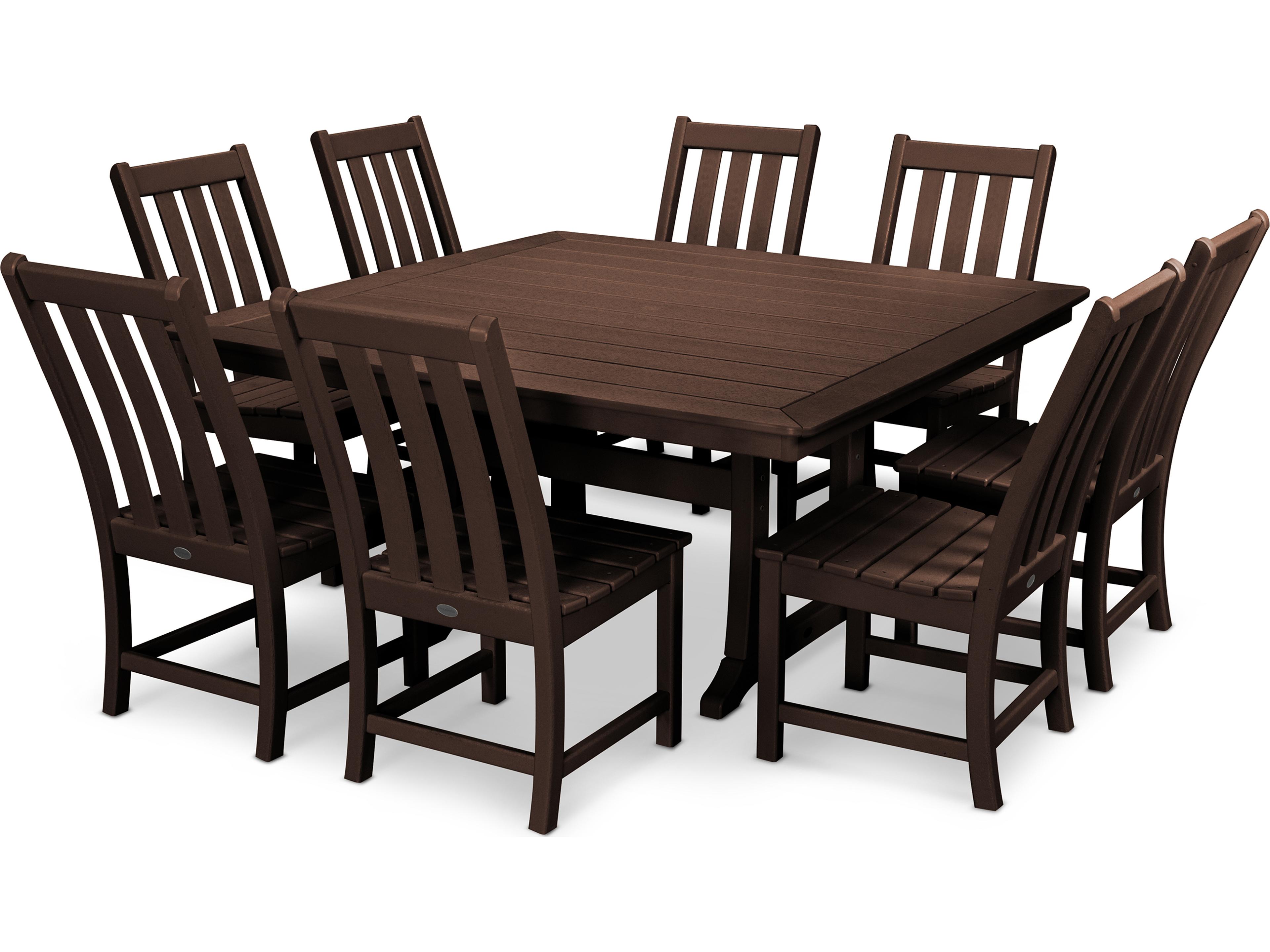 POLYWOOD® Vineyard Recycled Plastic 9 Piece Outdoor Patio Dining Set