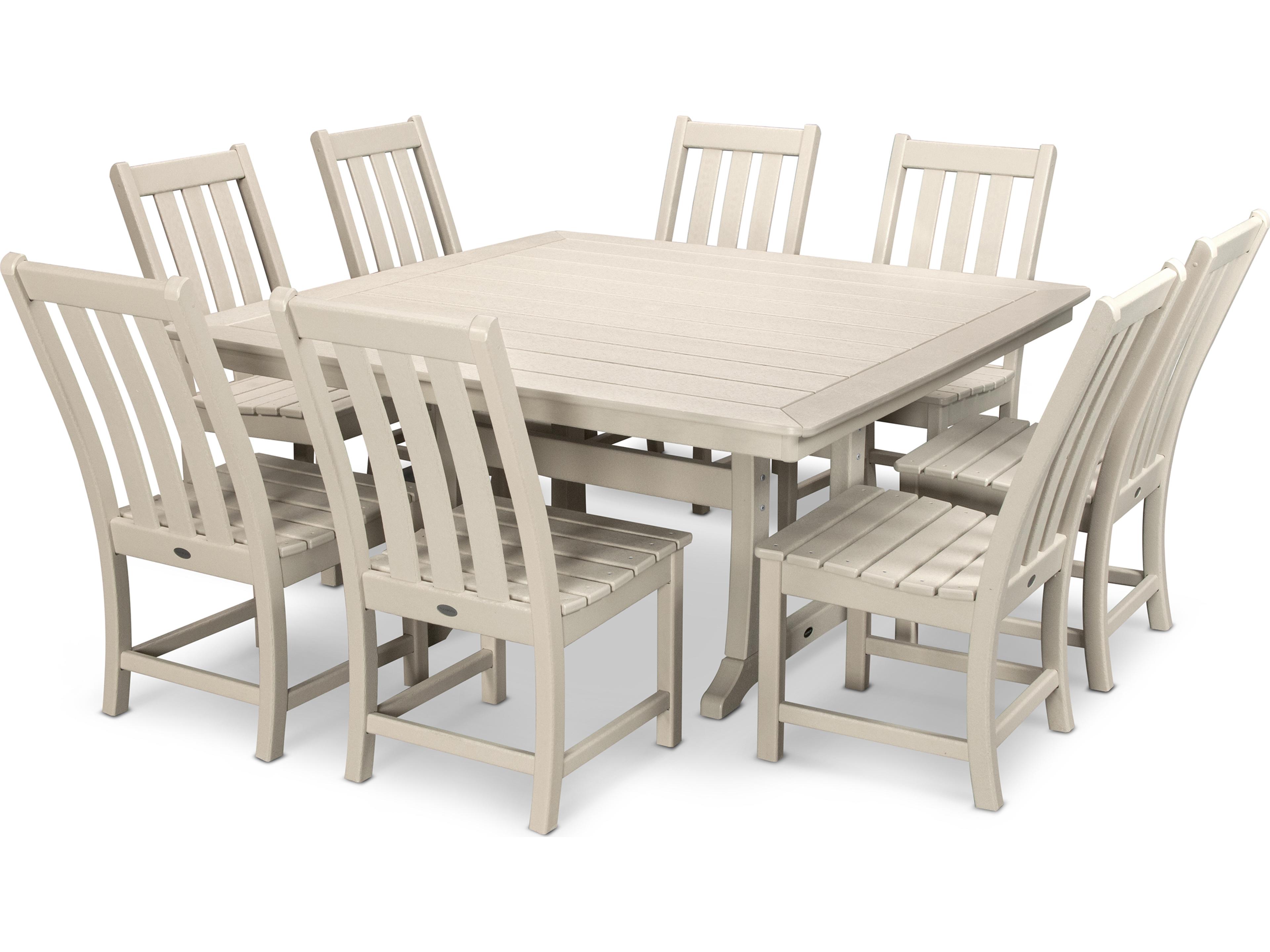 POLYWOOD® Vineyard Recycled Plastic 9 Piece Outdoor Patio Dining Set