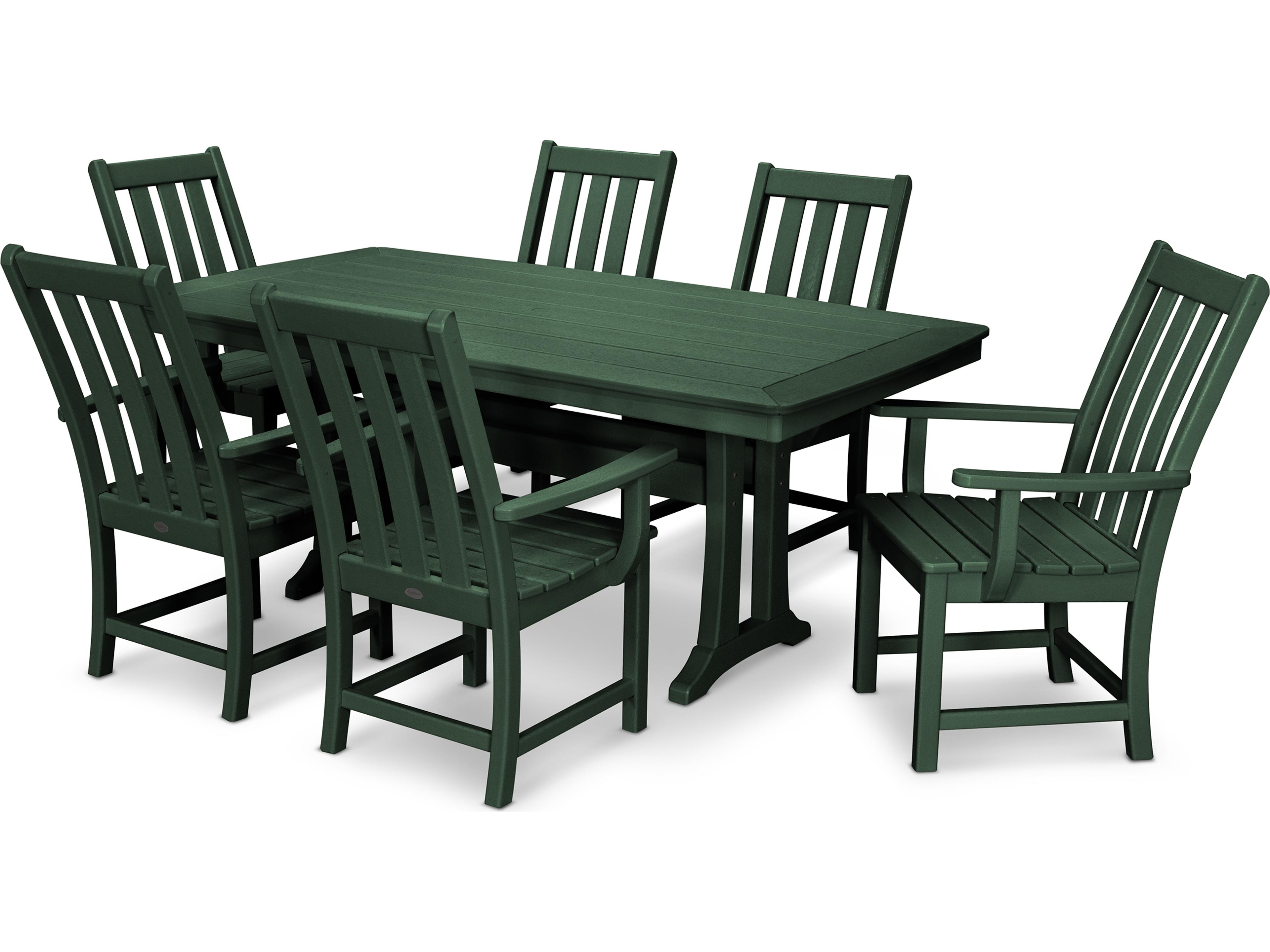 POLYWOOD® Vineyard Recycled Plastic 7 Piece Patio Dining Set