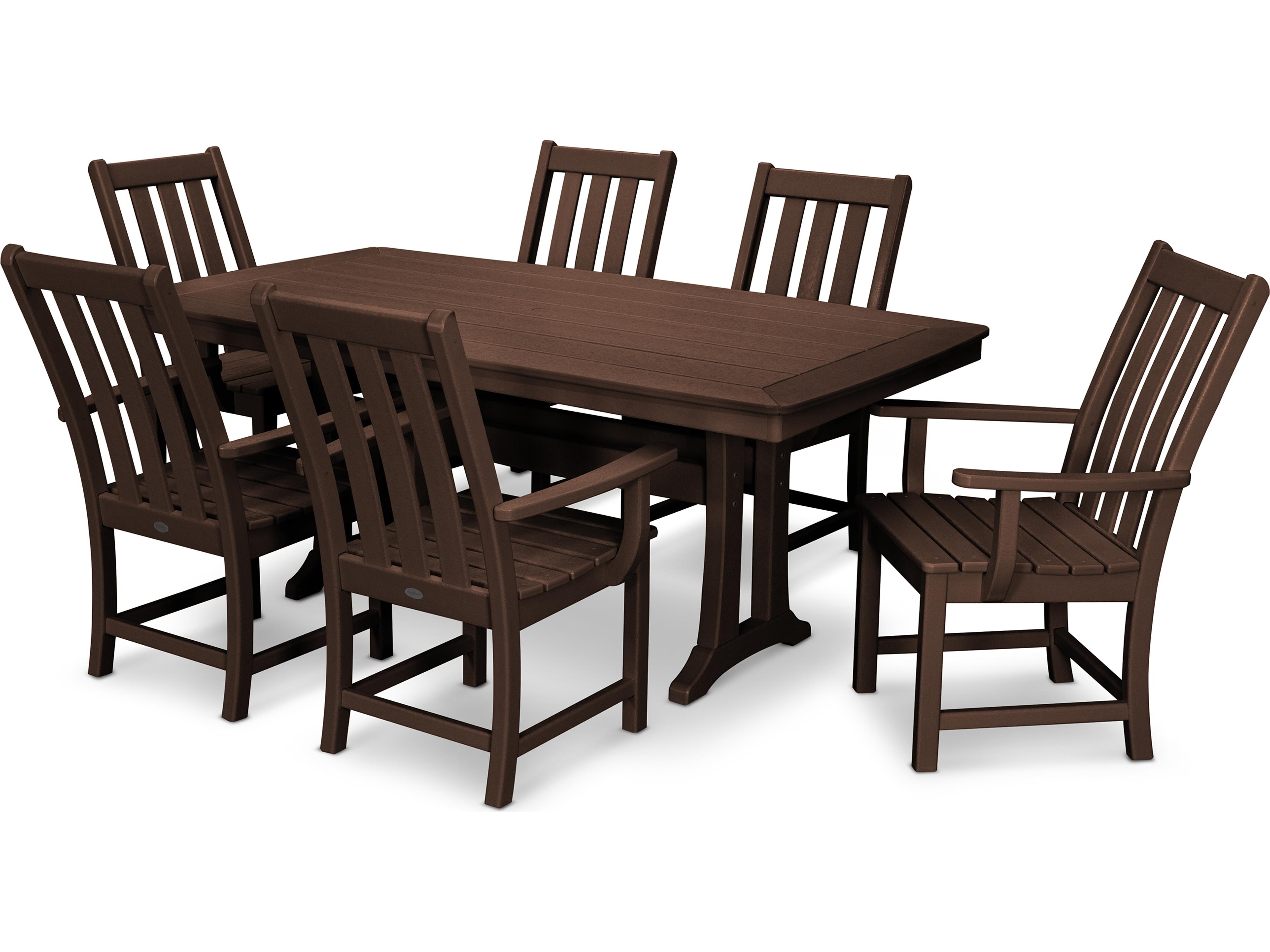 POLYWOOD® Vineyard Recycled Plastic 7 Piece Patio Dining Set