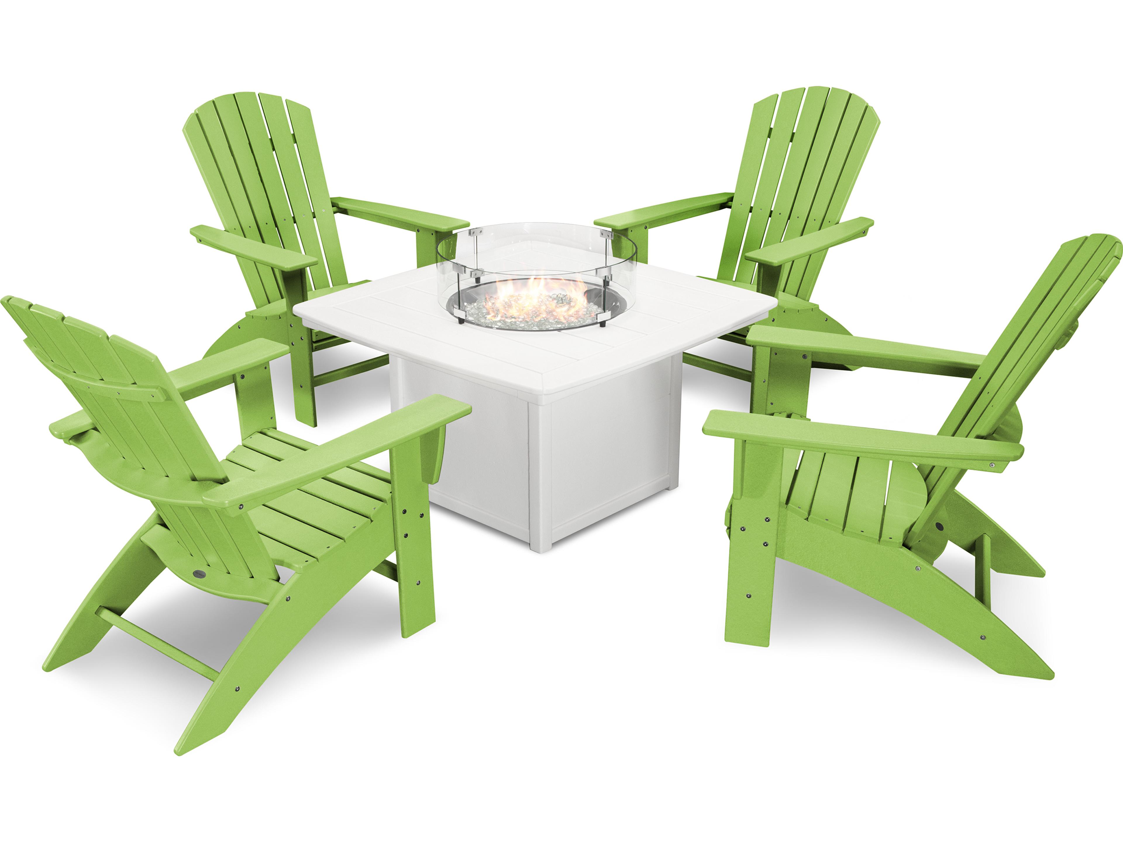 POLYWOOD® Nautical Recycled Plastic 5 Piece Outdoor Lounge Set