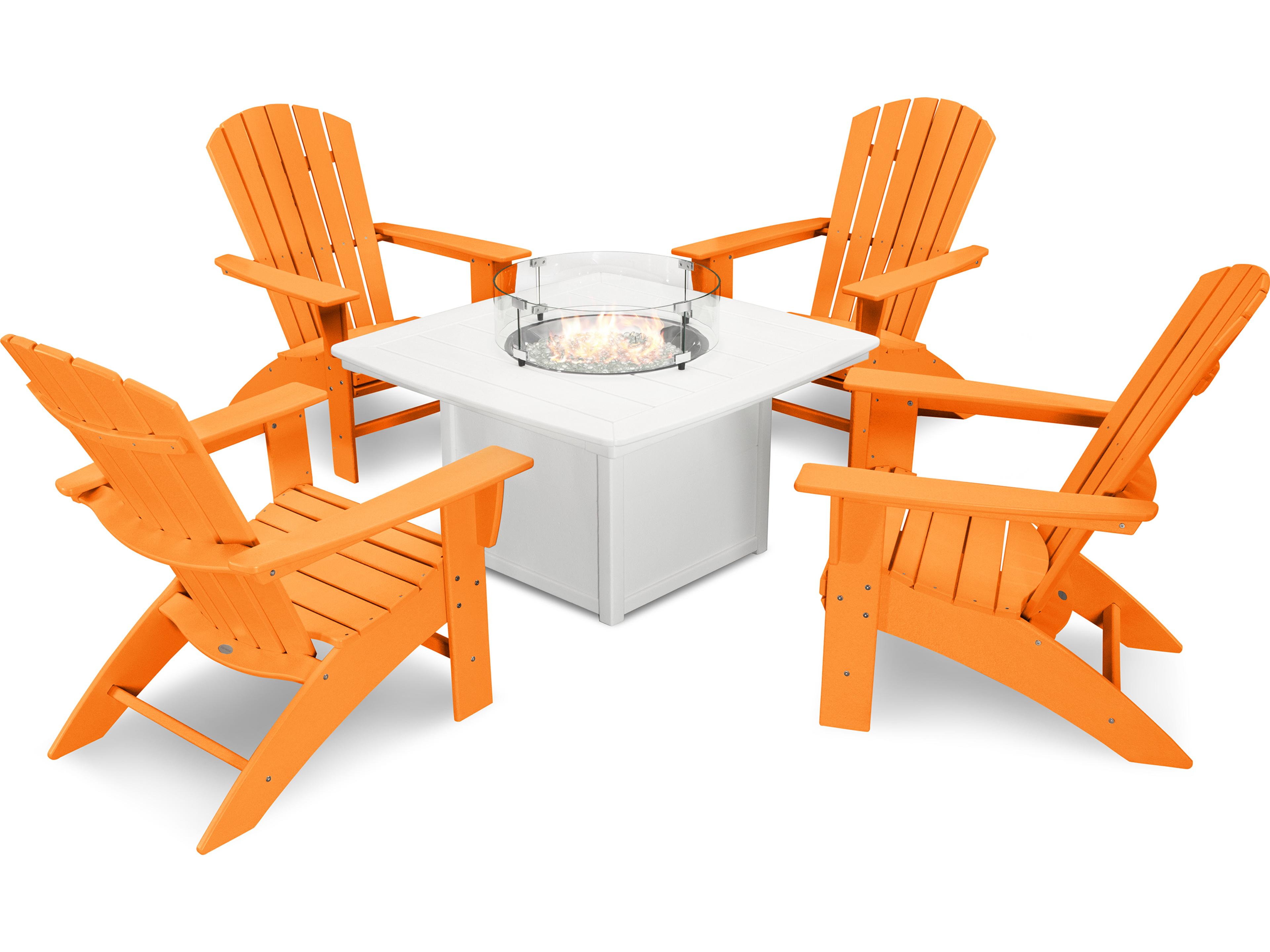 POLYWOOD® Nautical Recycled Plastic 5 Piece Outdoor Lounge Set