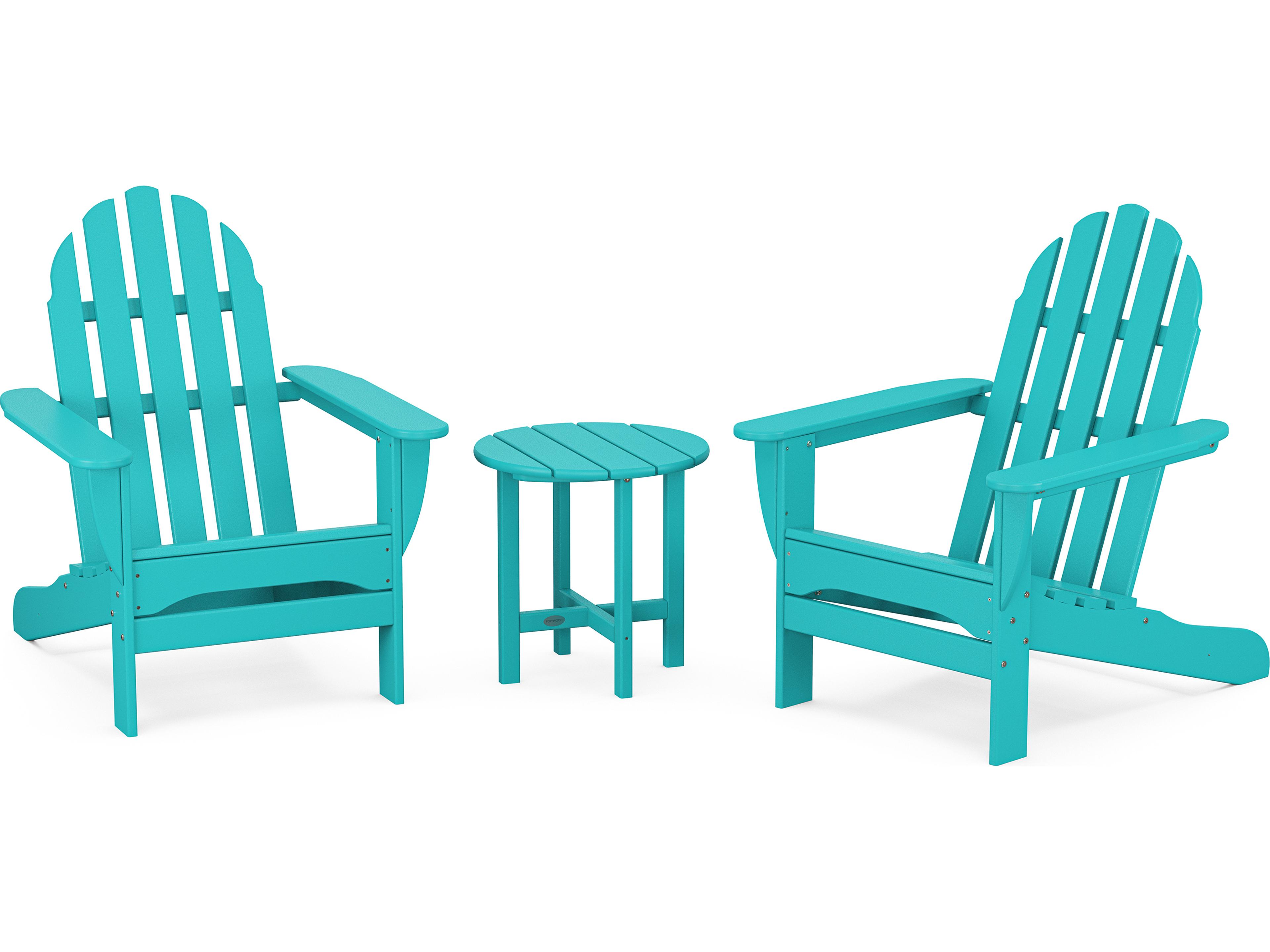 POLYWOOD® Classic Adirondack Recycled Plastic 3-Piece Patio Lounge Set
