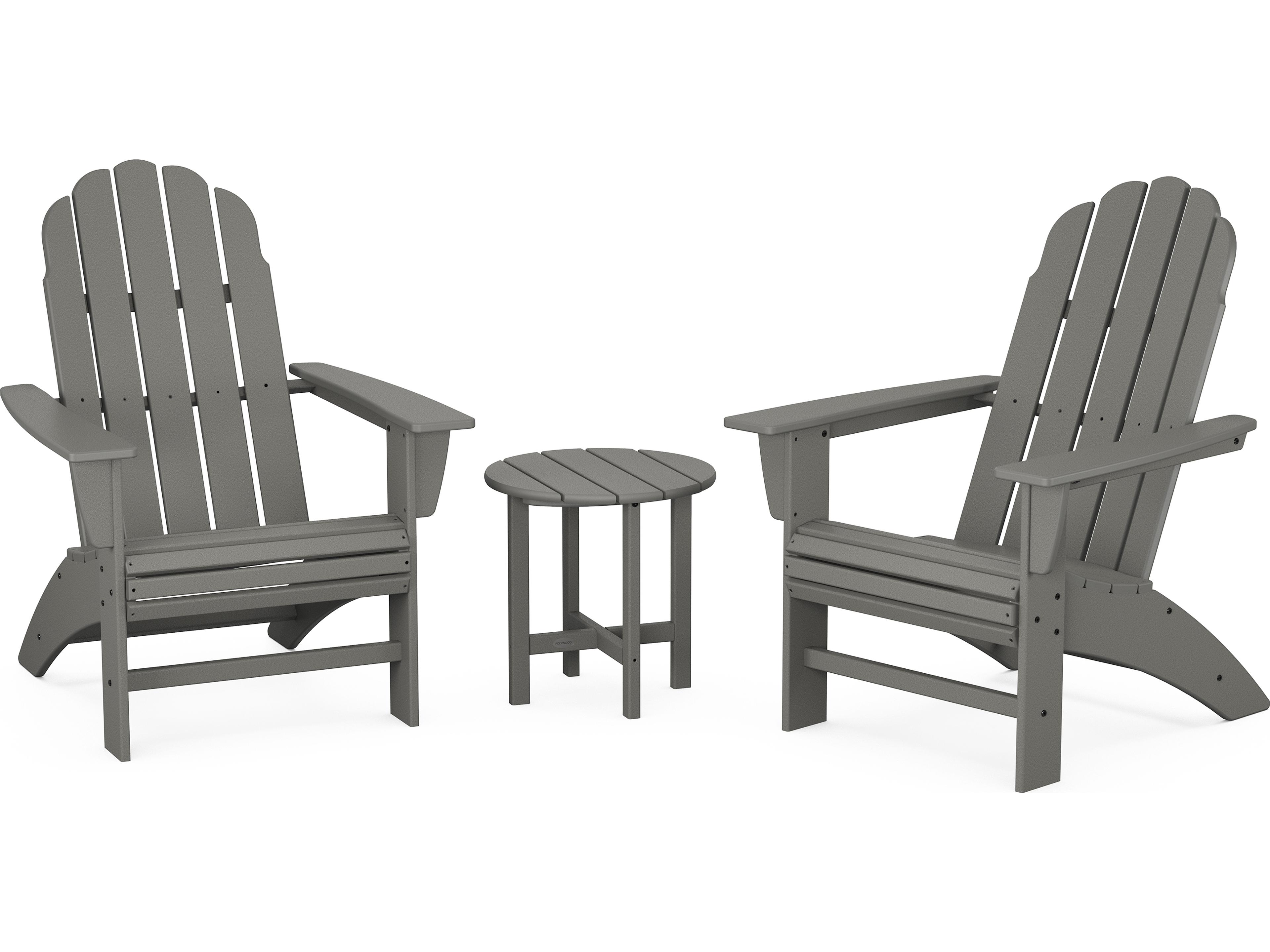 POLYWOOD® Vineyard Recycled Plastic 3 Piece Outdoor Lounge Set