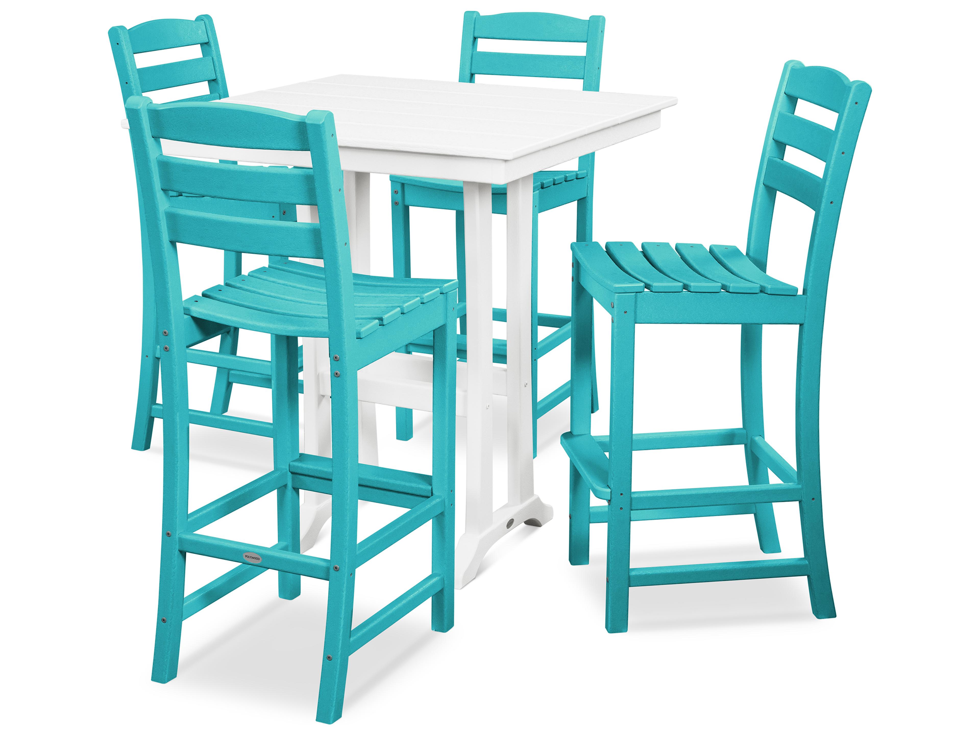 POLYWOOD® La Casa Recycled Plastic 5 Piece Farmhouse Bar Set