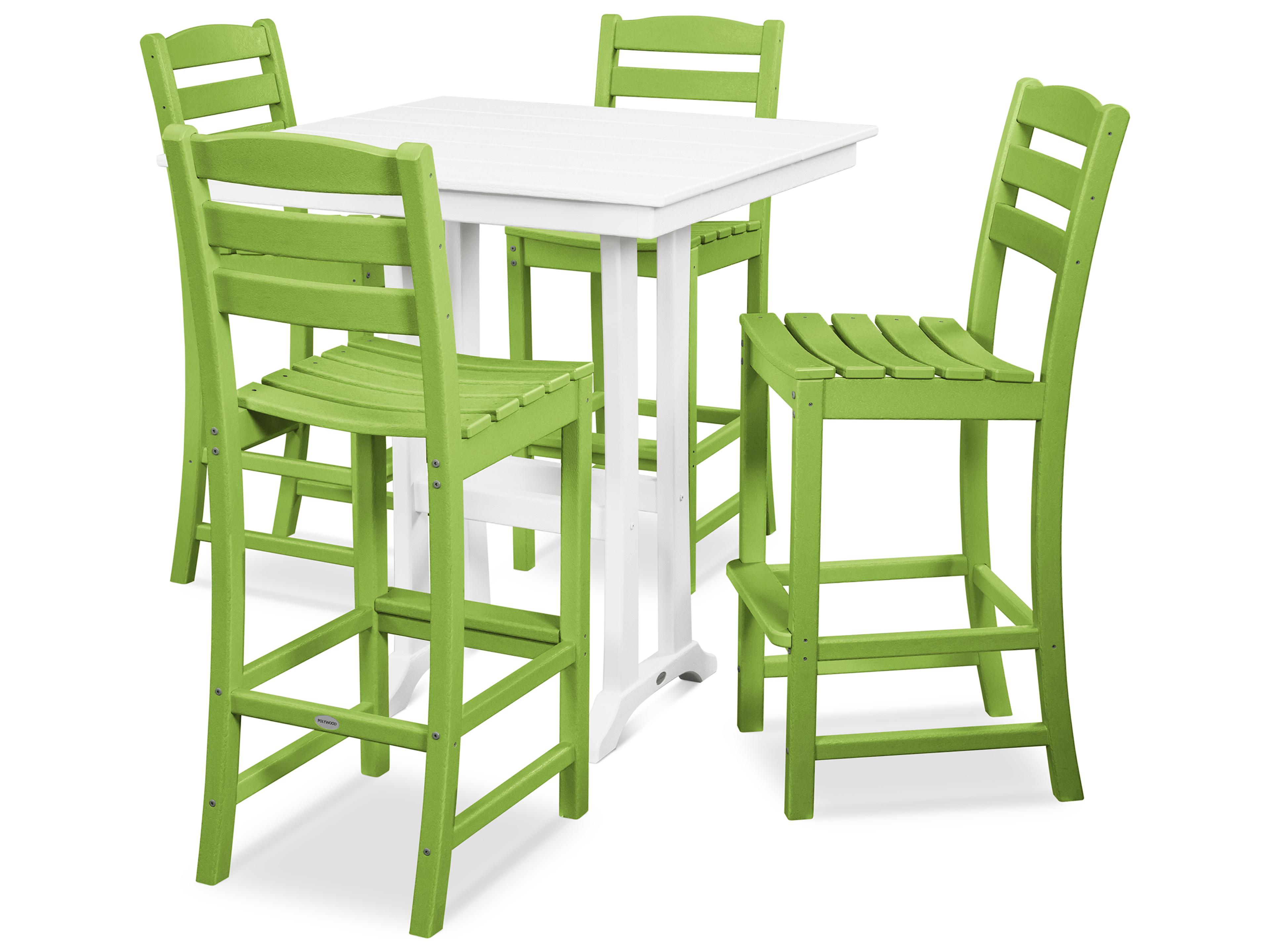 POLYWOOD® La Casa Recycled Plastic 5 Piece Farmhouse Bar Set