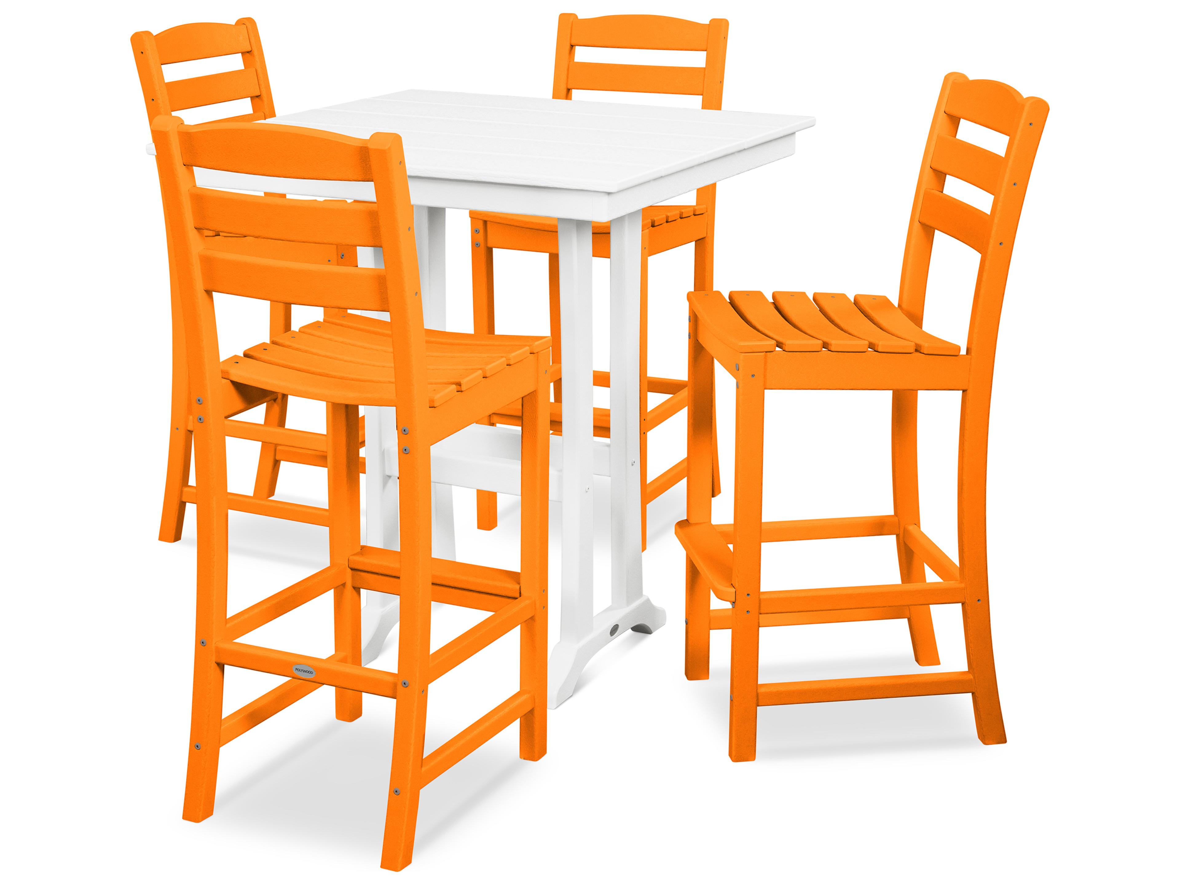 POLYWOOD® La Casa Recycled Plastic 5 Piece Farmhouse Bar Set