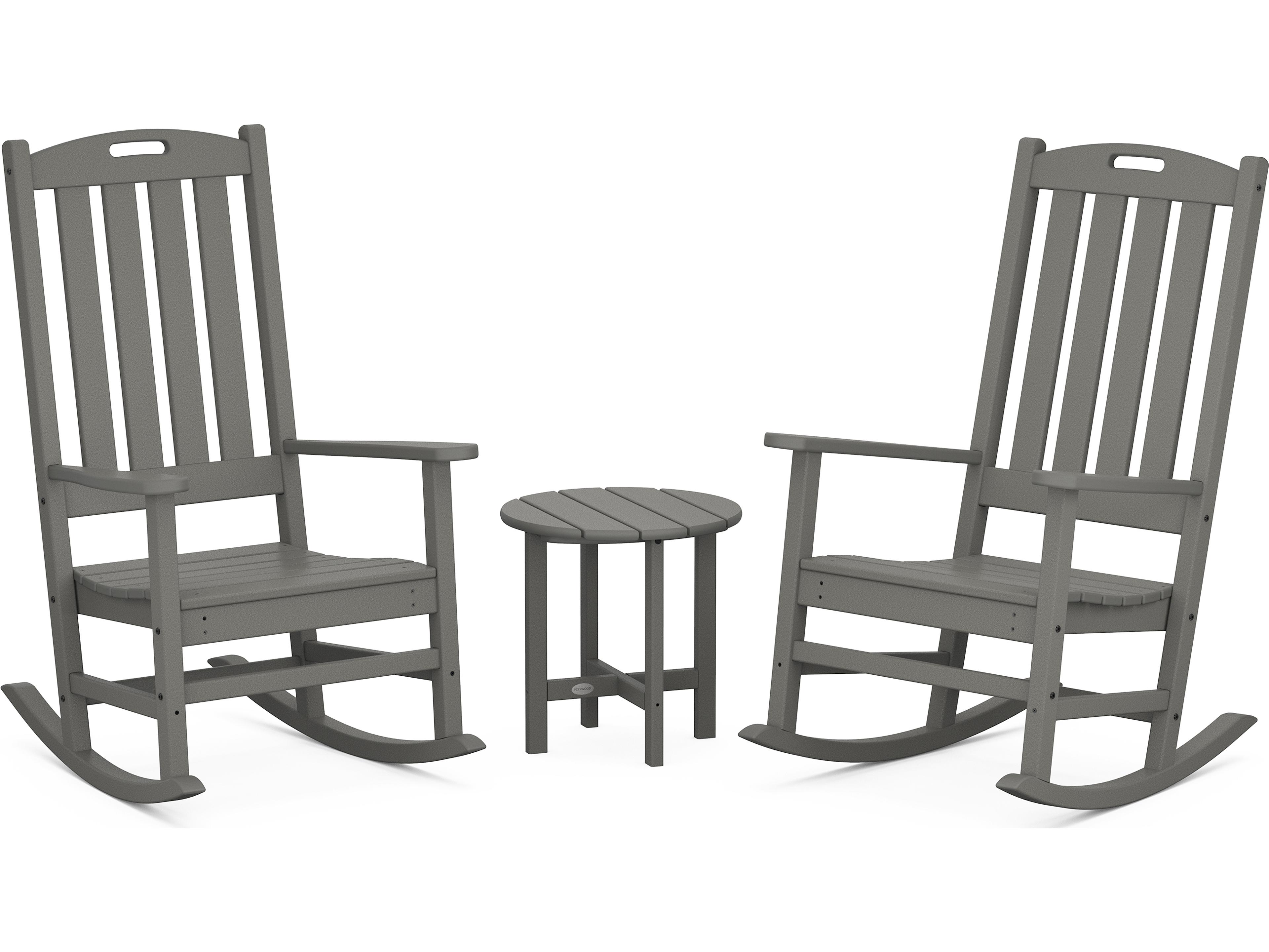 POLYWOOD® Nautical Recycled Plastic 3 Piece Outdoor Patio Lounge Set