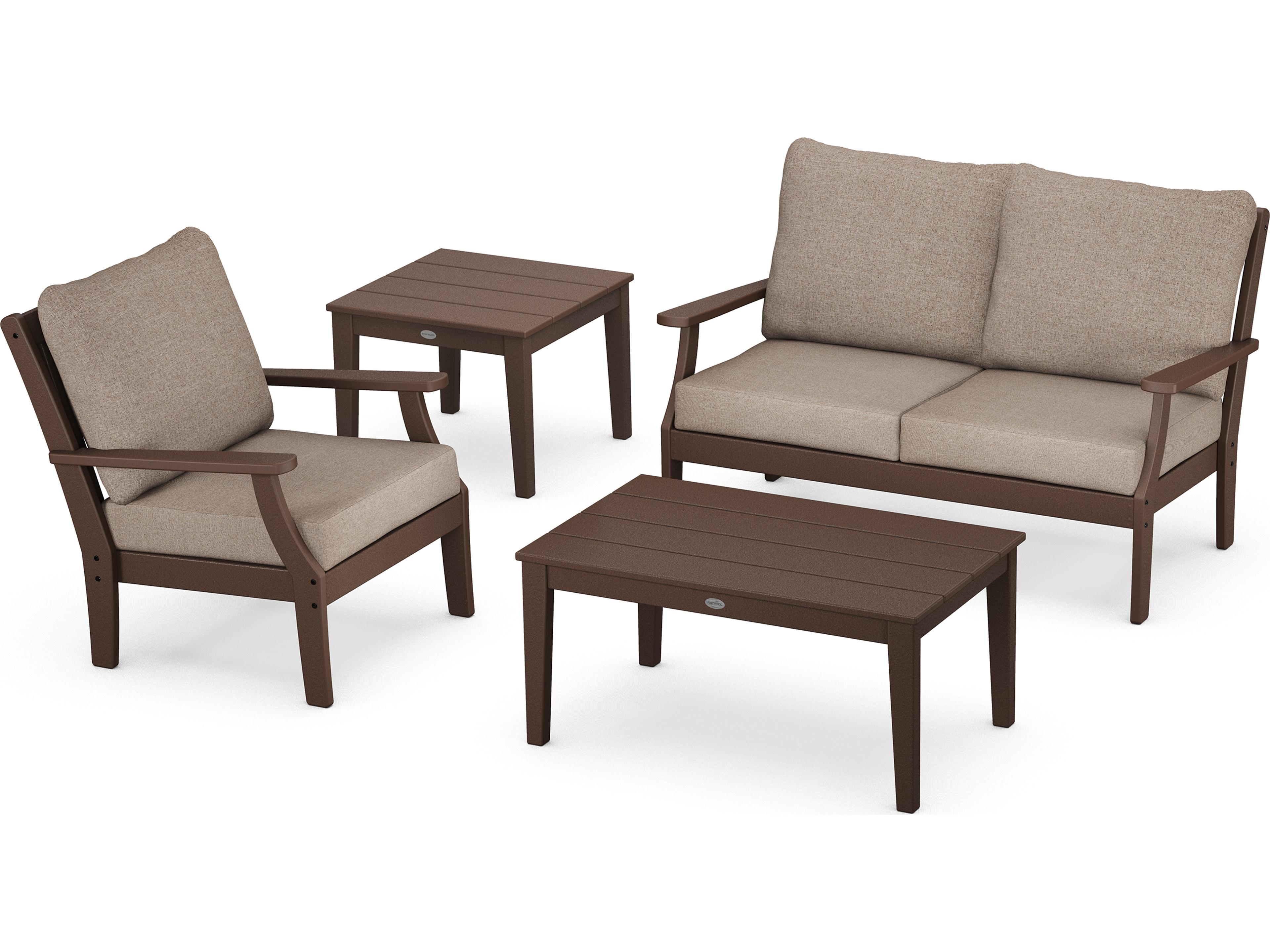 POLYWOOD® Braxton Recycled Plastic Cushion Patio Lounge Set