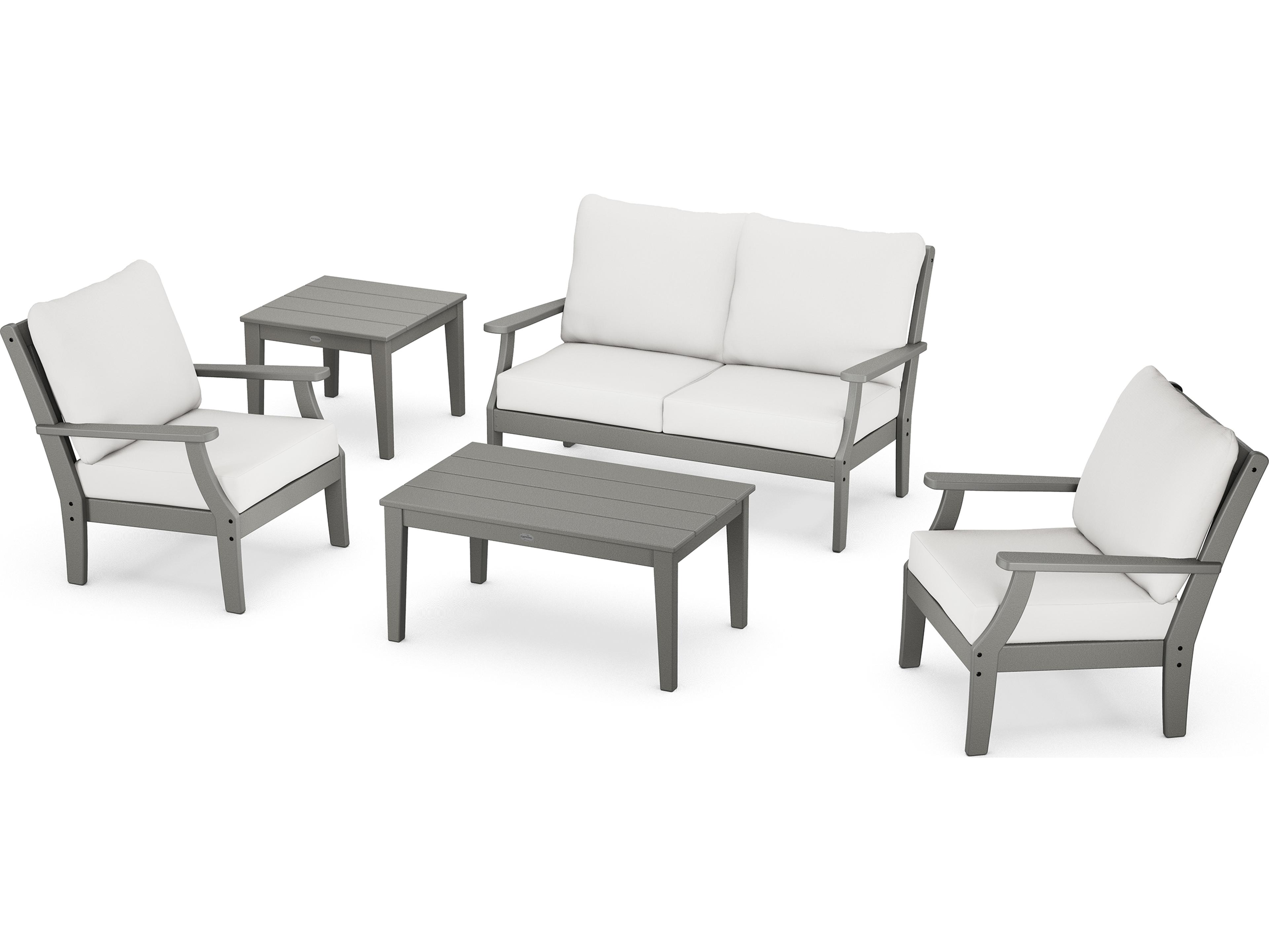 POLYWOOD® Braxton Recycled Plastic Cushion Outdoor Lounge Set