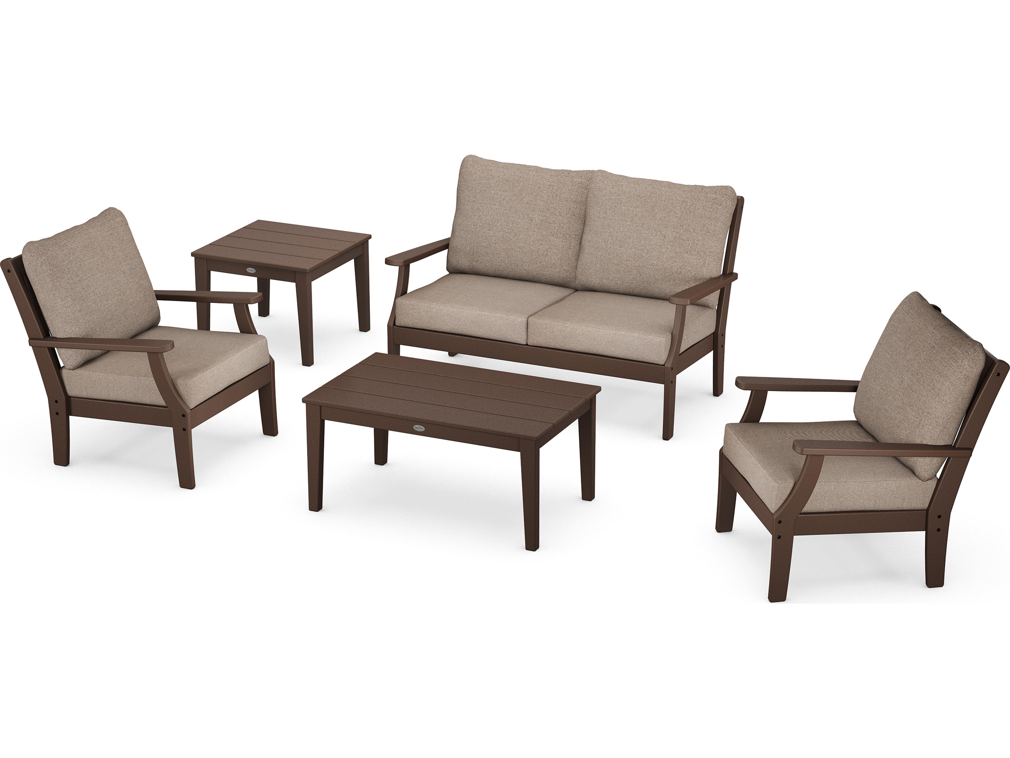 POLYWOOD® Braxton Recycled Plastic Cushion Outdoor Lounge Set