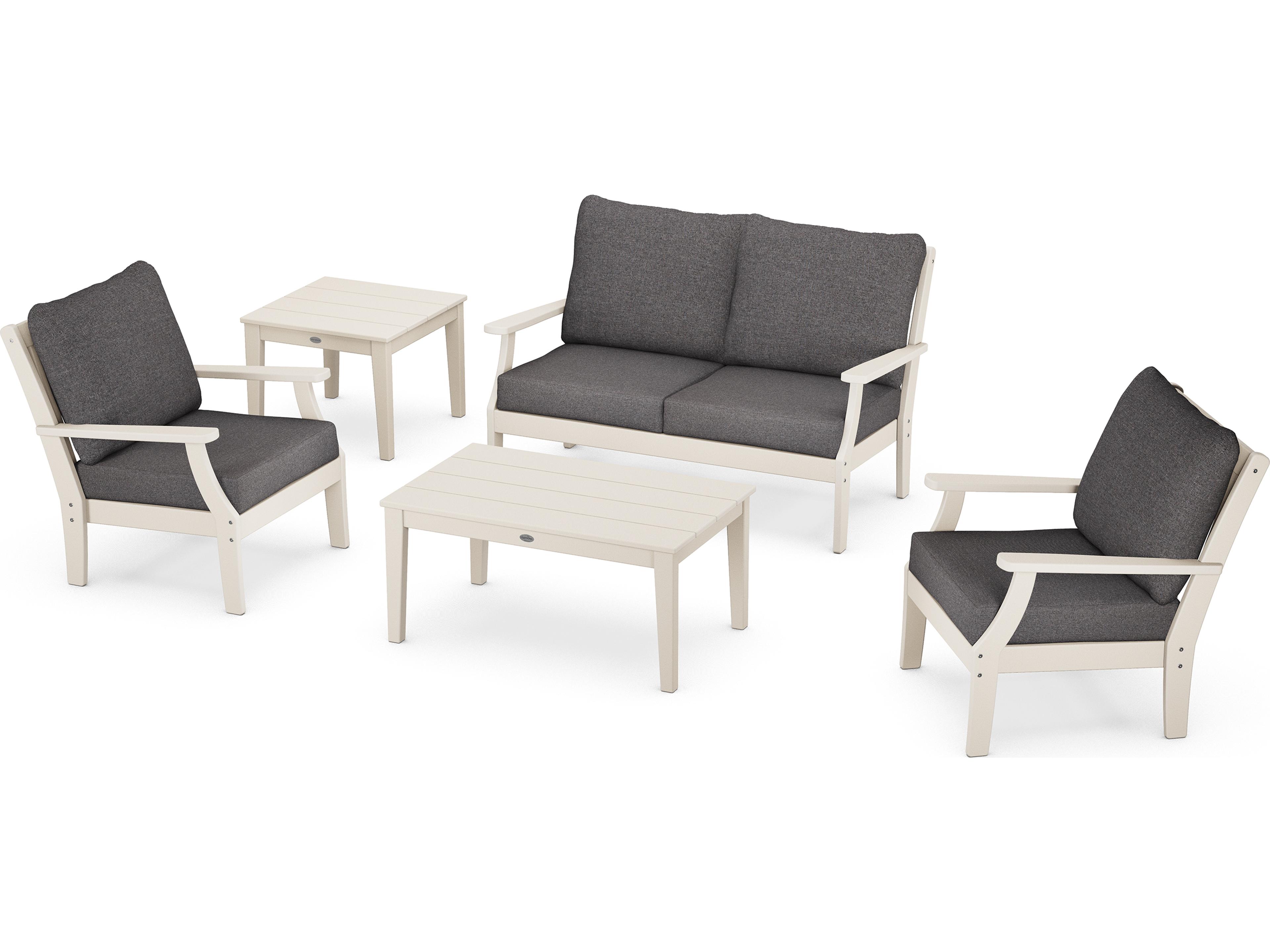 POLYWOOD® Braxton Recycled Plastic Cushion Outdoor Lounge Set