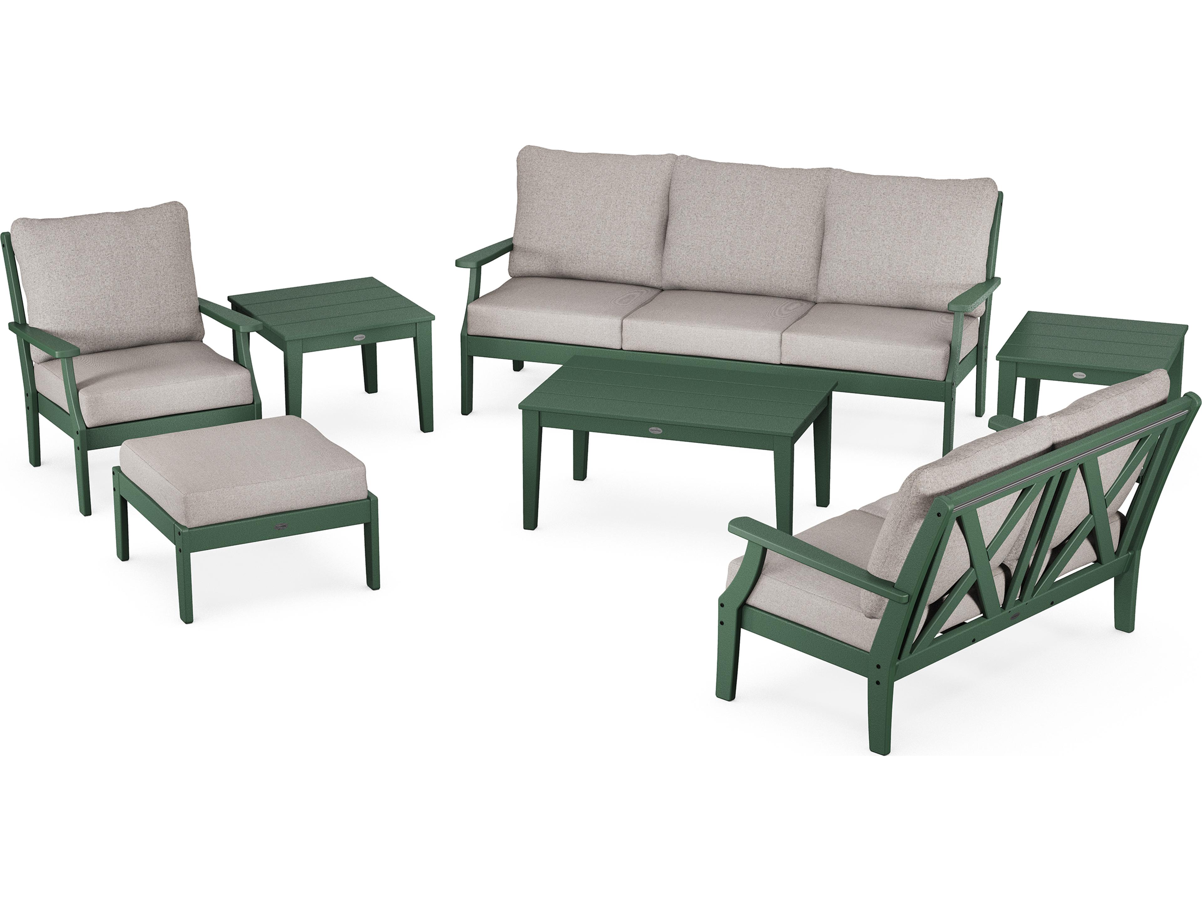 Braxton Recycled Plastic 7 Piece Deep Seating Patio Lounge Set