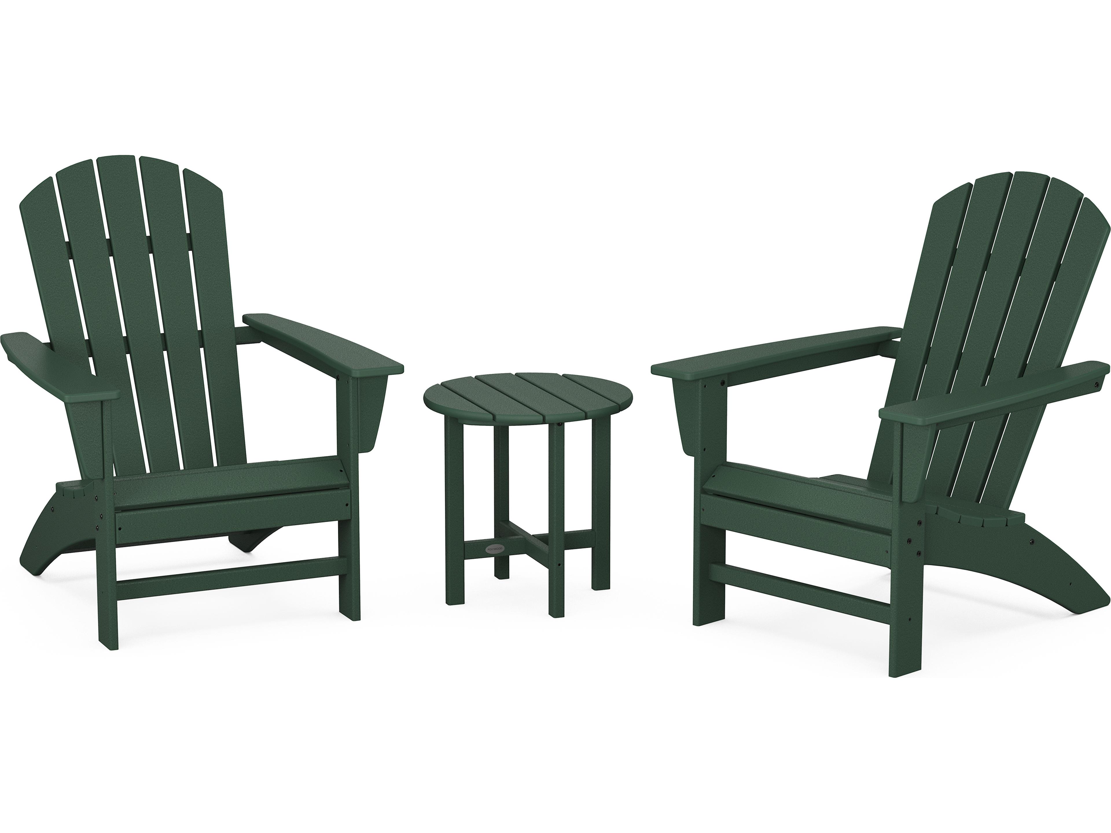 POLYWOOD® Nautical Recycled Plastic 3 Piece Outdoor Patio Lounge Set
