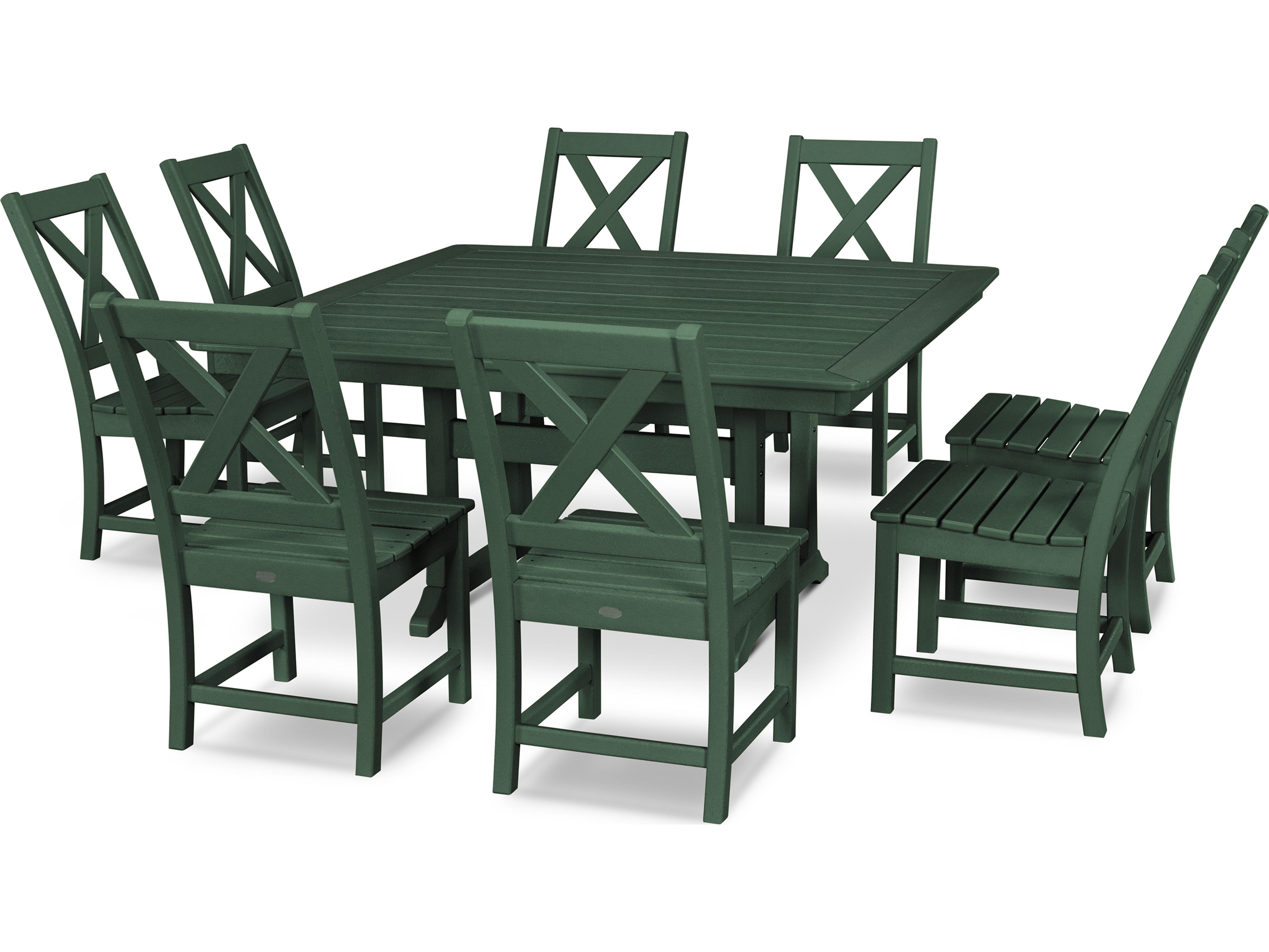 POLYWOOD® Braxton Recycled Plastic 9 Piece Patio Dining Set