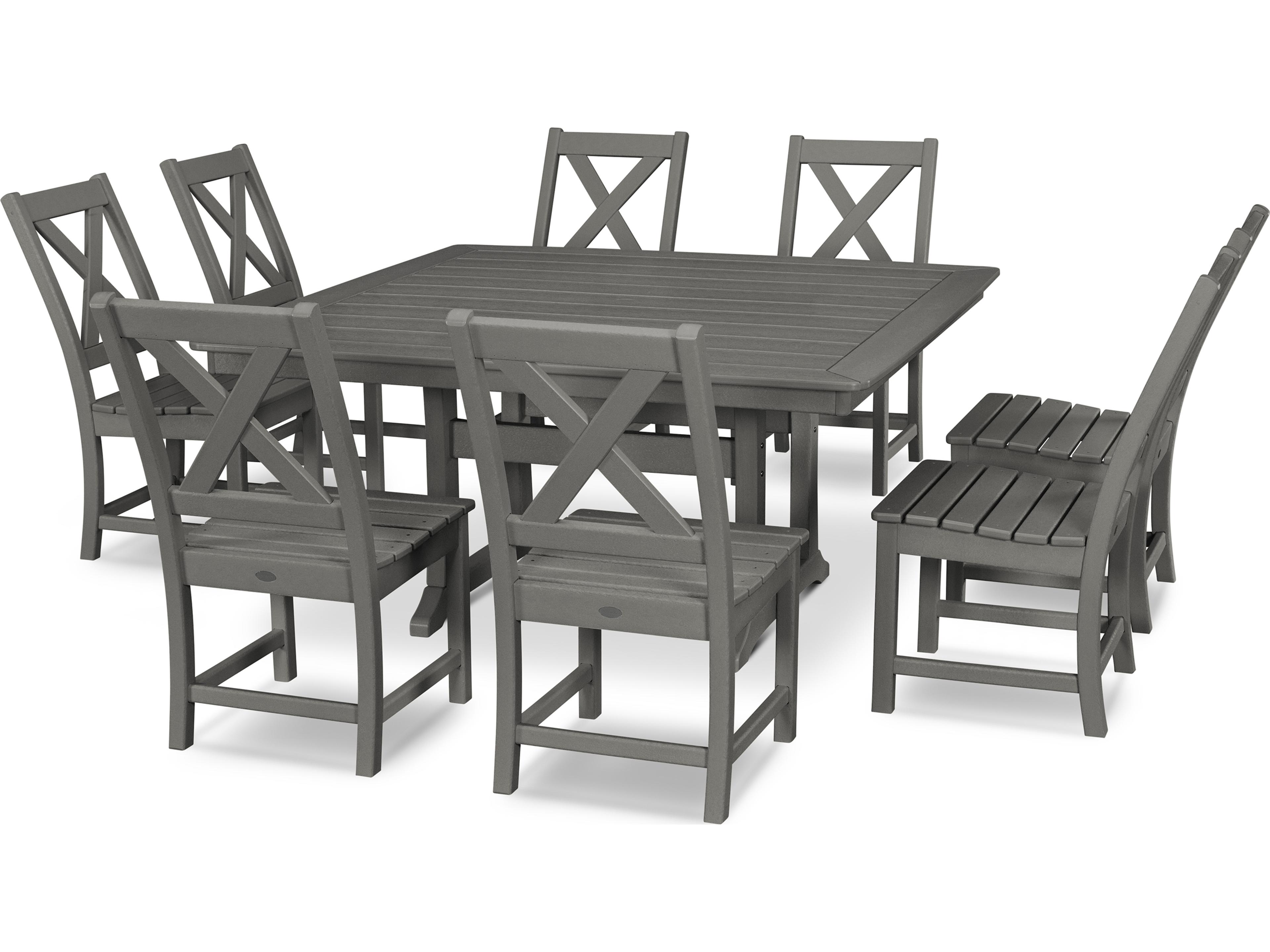 POLYWOOD® Braxton Recycled Plastic 9 Piece Patio Dining Set