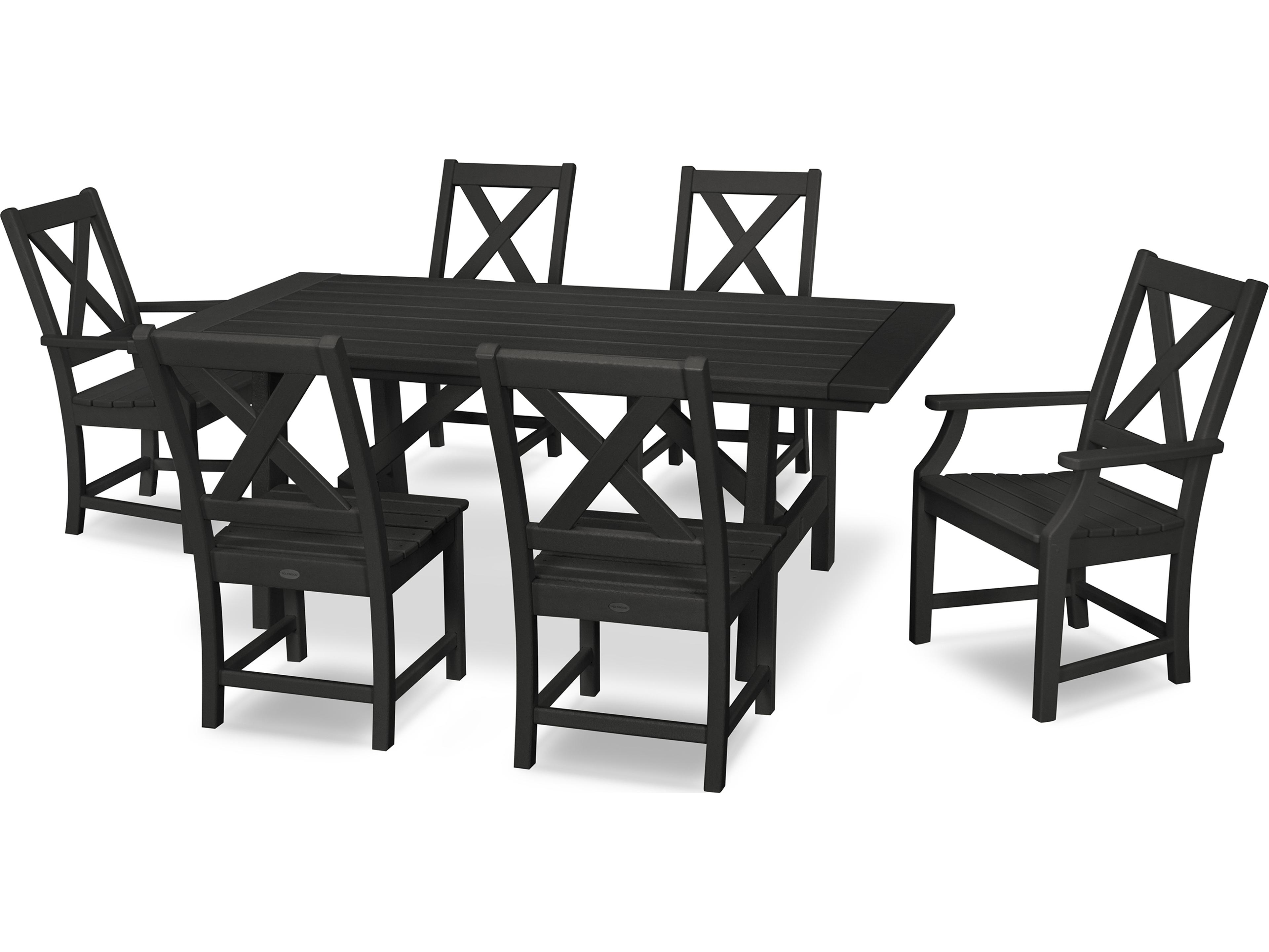 POLYWOOD® Braxton Recycled Plastic 7 Piece Outdoor Dining Set