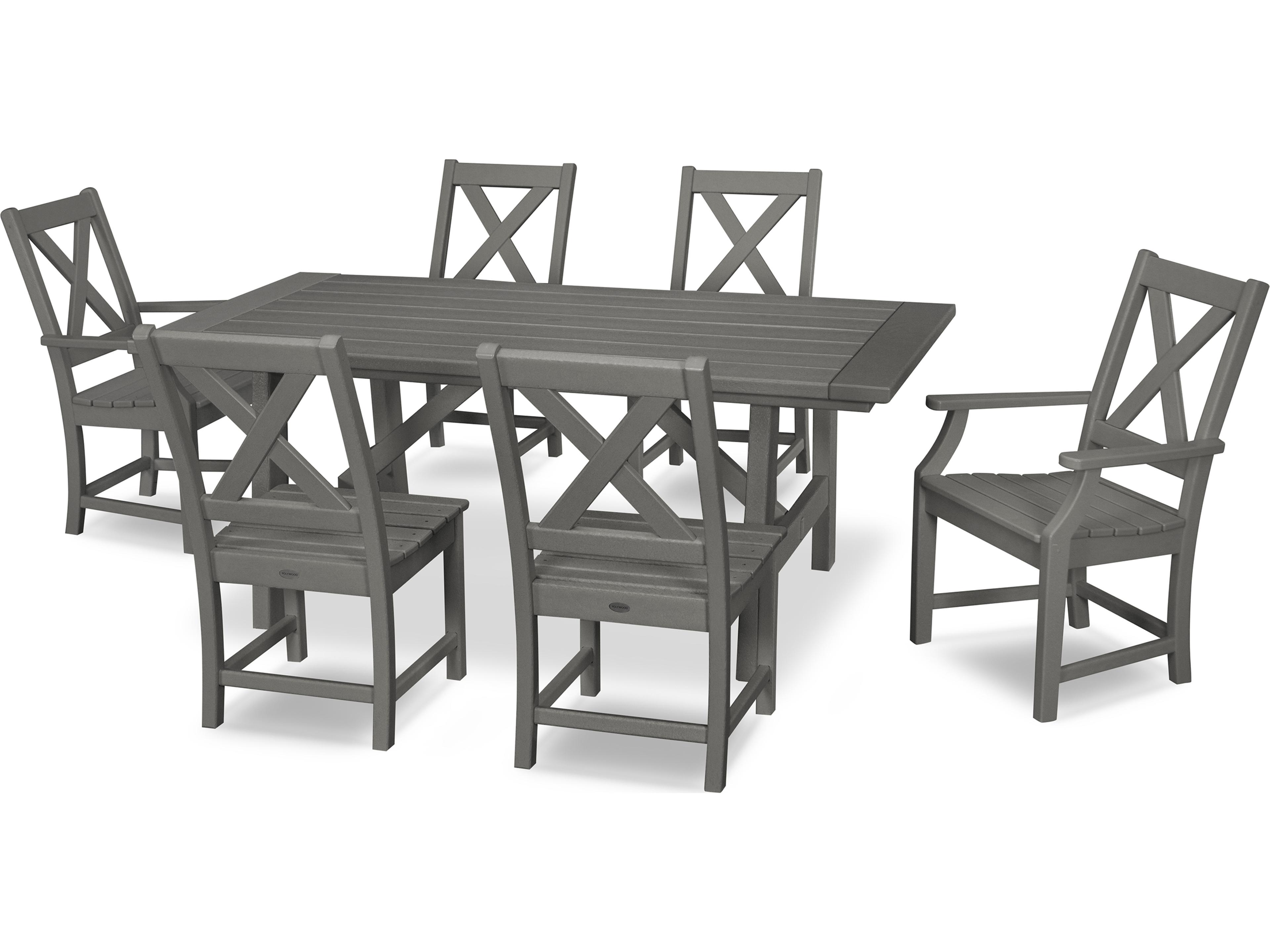 POLYWOOD® Braxton Recycled Plastic 7 Piece Outdoor Dining Set