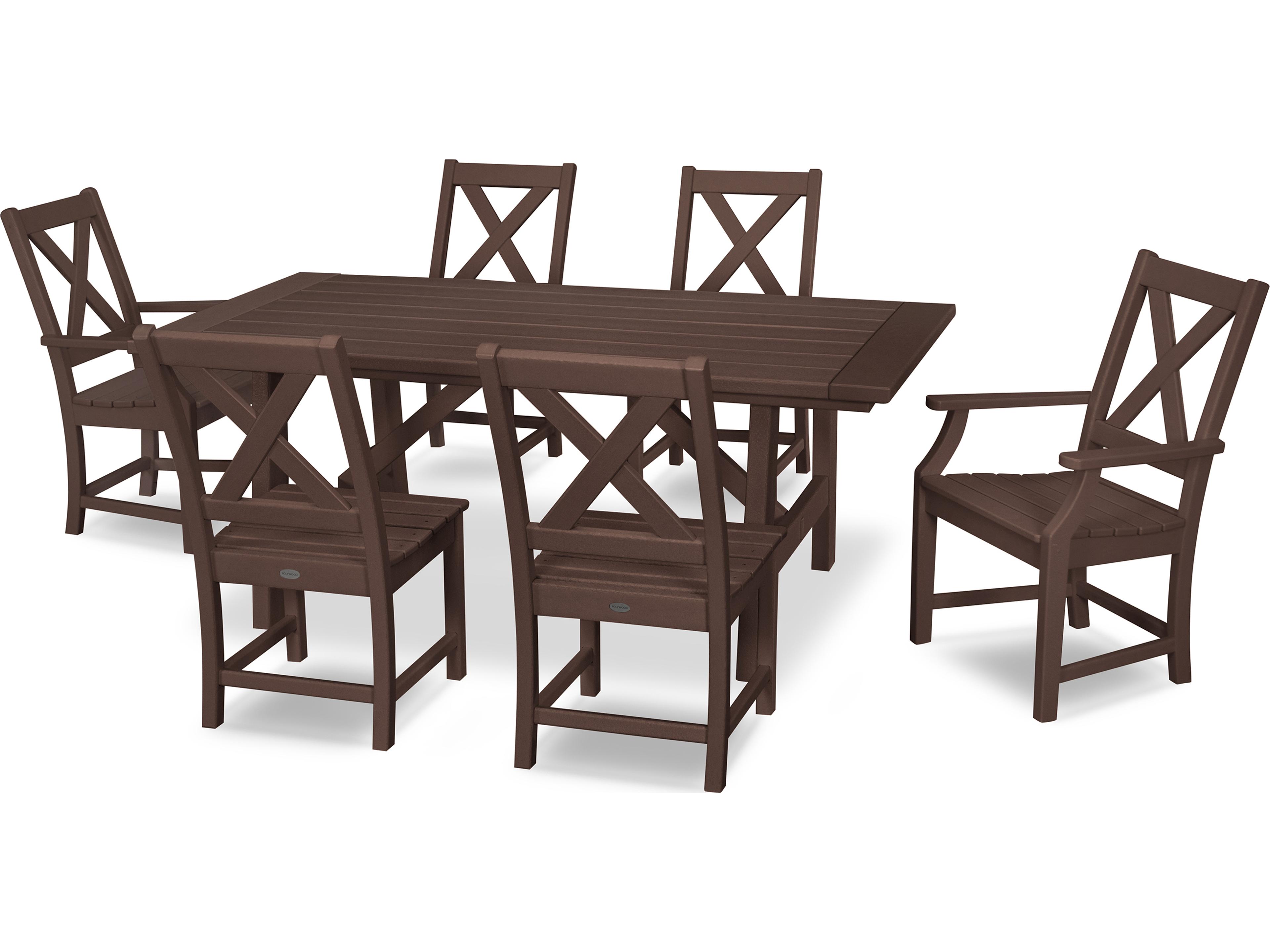 POLYWOOD® Braxton Recycled Plastic 7 Piece Outdoor Dining Set