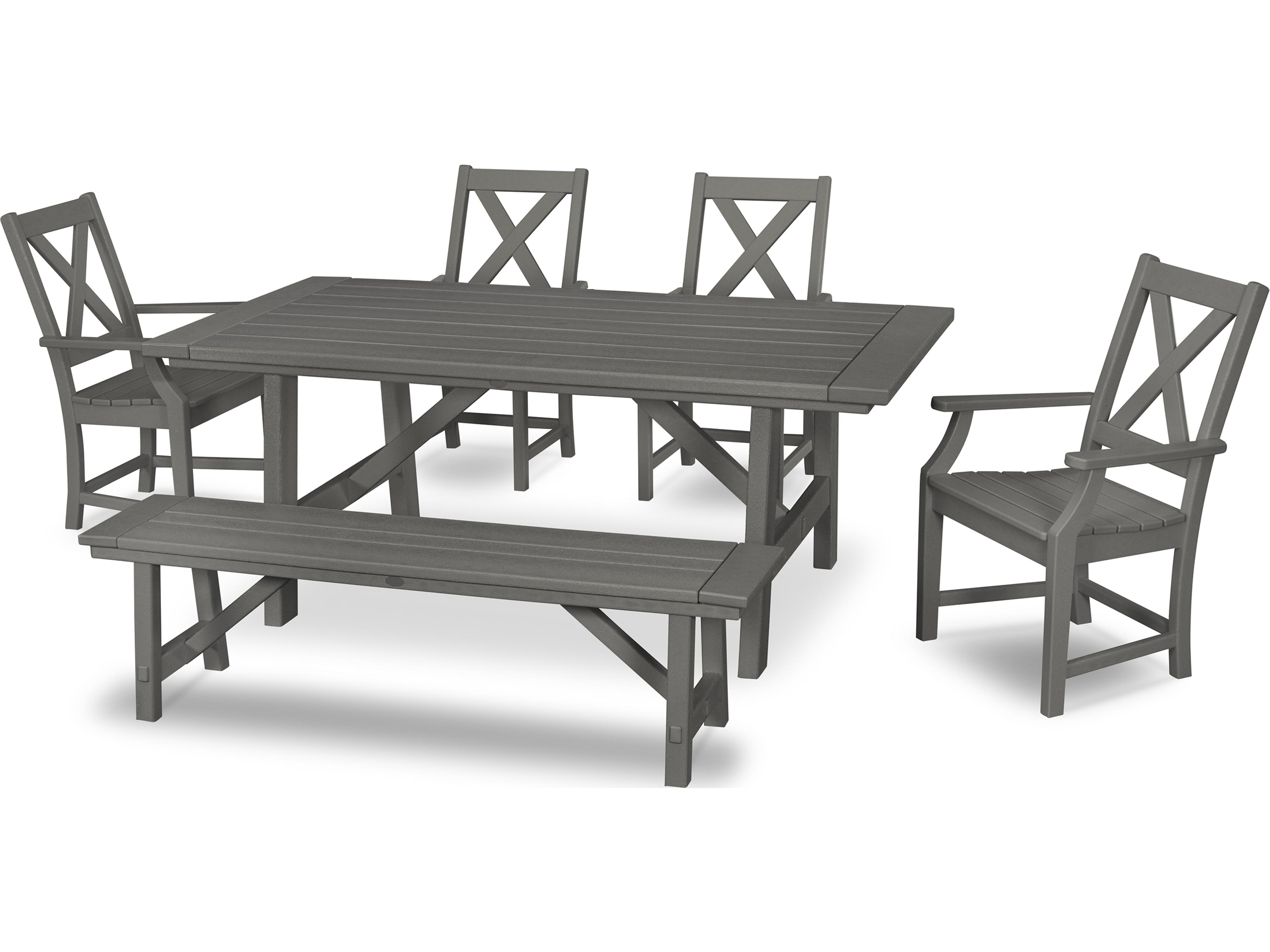 POLYWOOD® Braxton Recycled Plastic 6 Piece Outdoor Patio Dining Set
