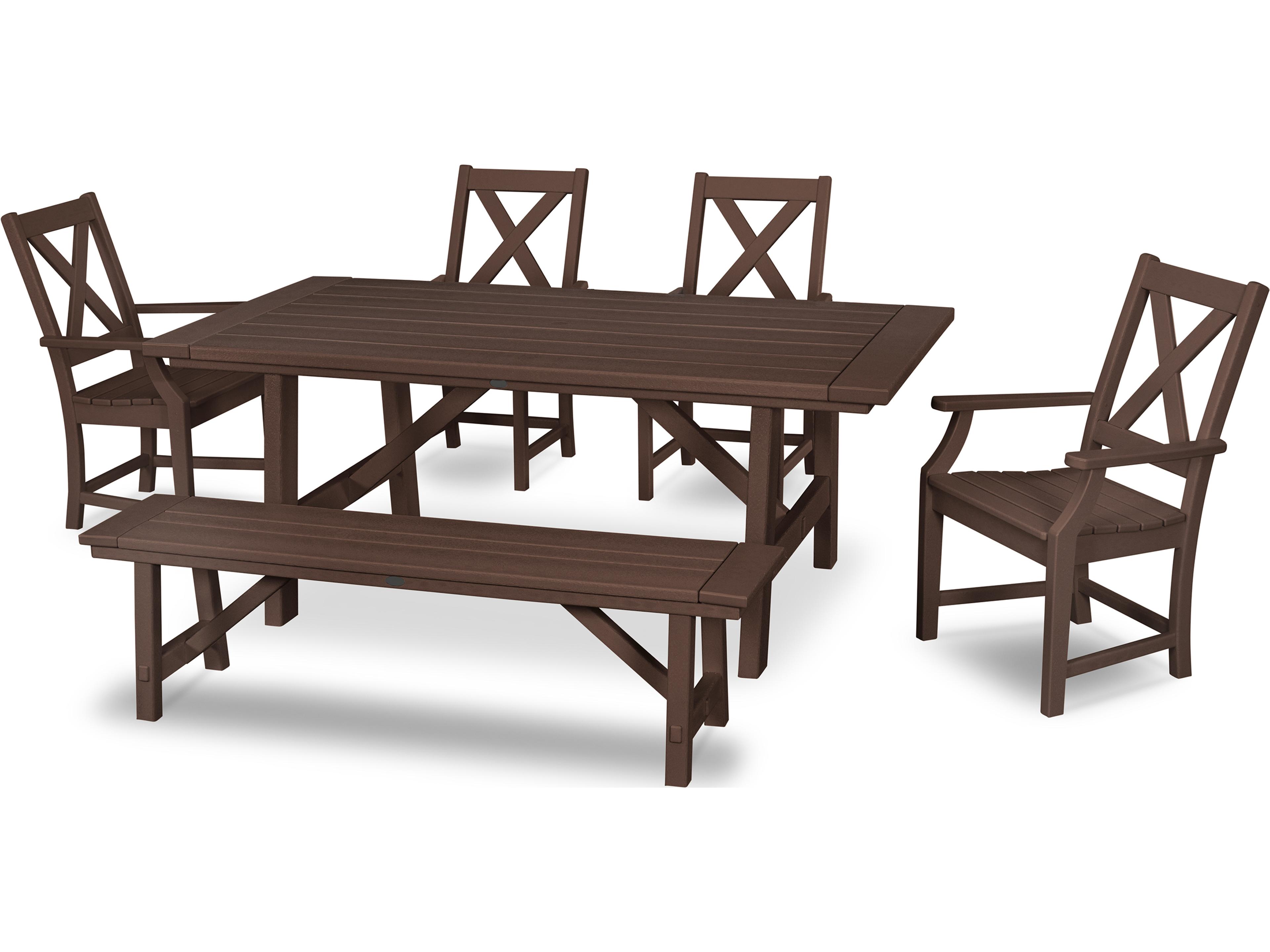 POLYWOOD® Braxton Recycled Plastic 6 Piece Outdoor Patio Dining Set