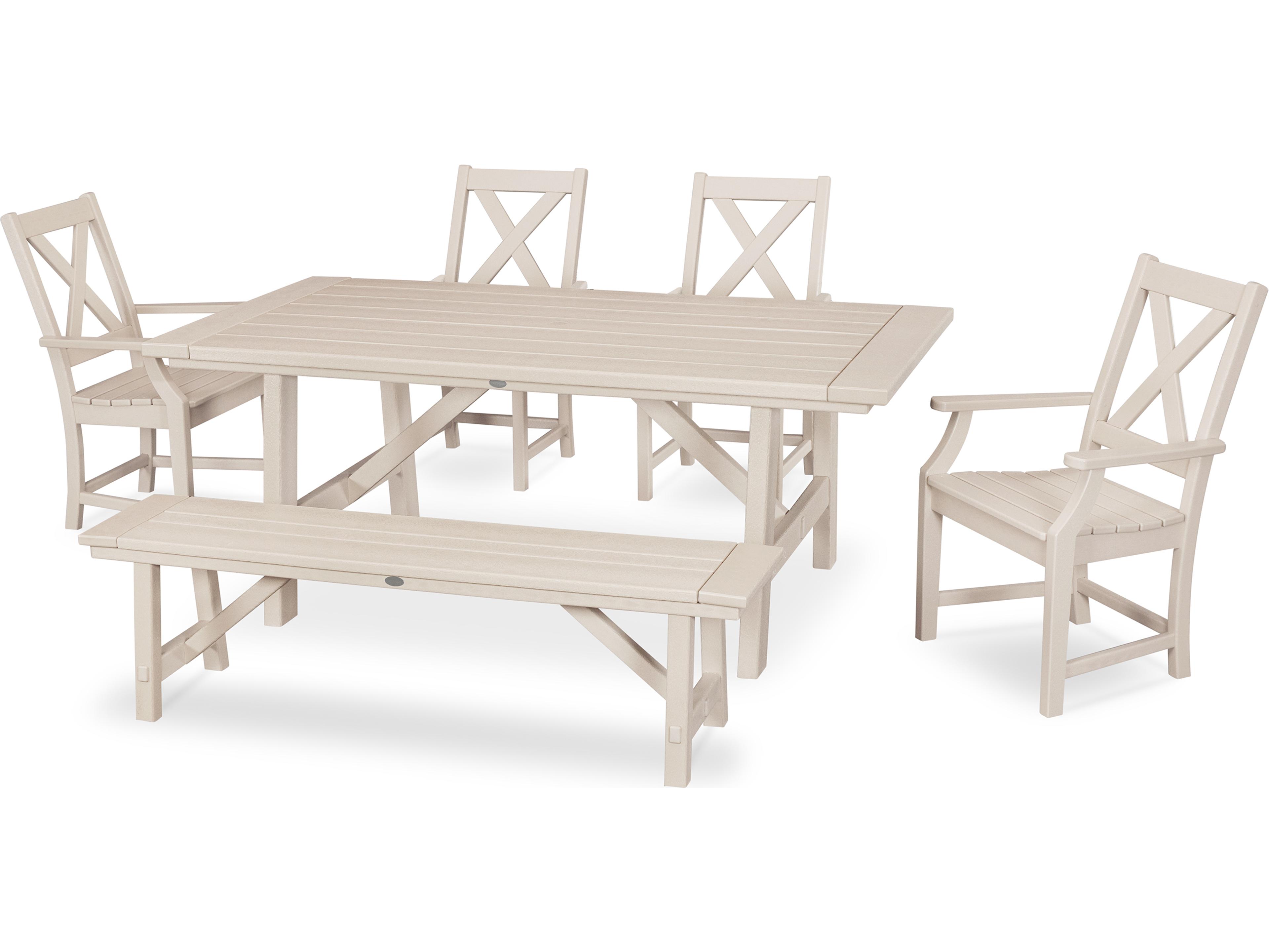 POLYWOOD® Braxton Recycled Plastic 6 Piece Outdoor Patio Dining Set