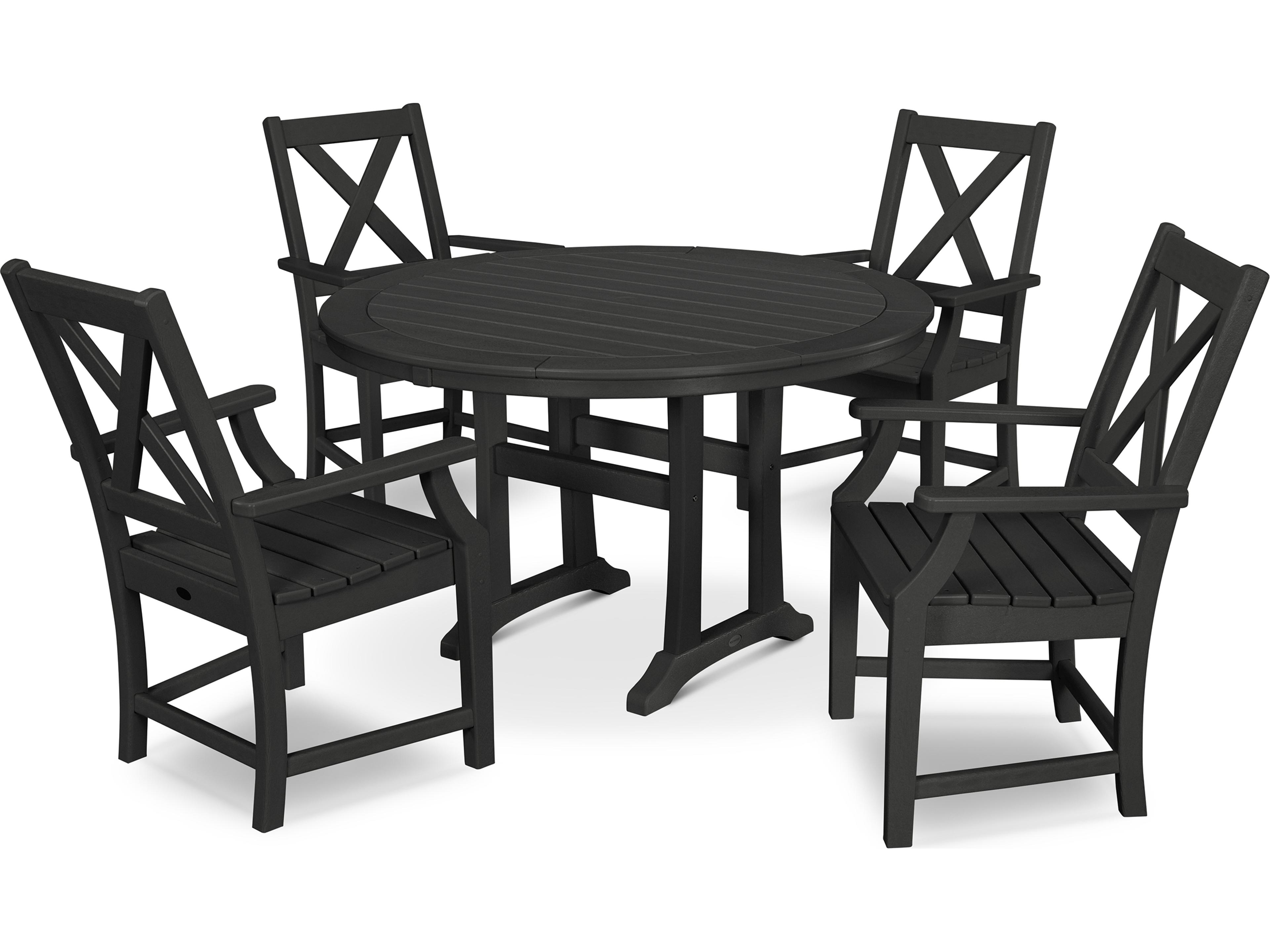 POLYWOOD® Braxton Recycled Plastic 5 Piece Patio Dining Set
