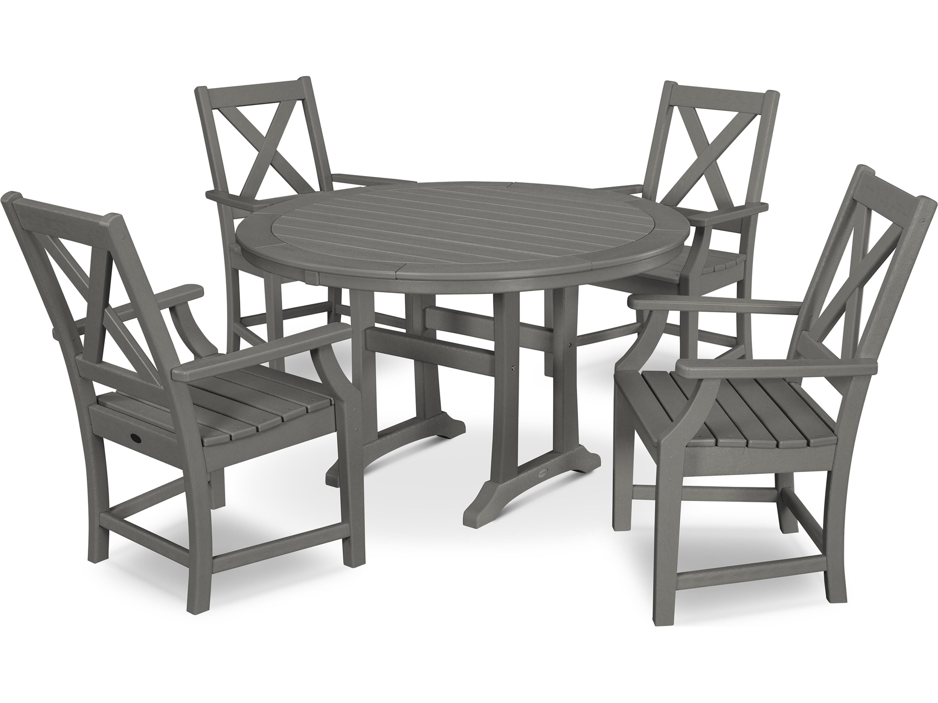 POLYWOOD® Braxton Recycled Plastic 5 Piece Patio Dining Set