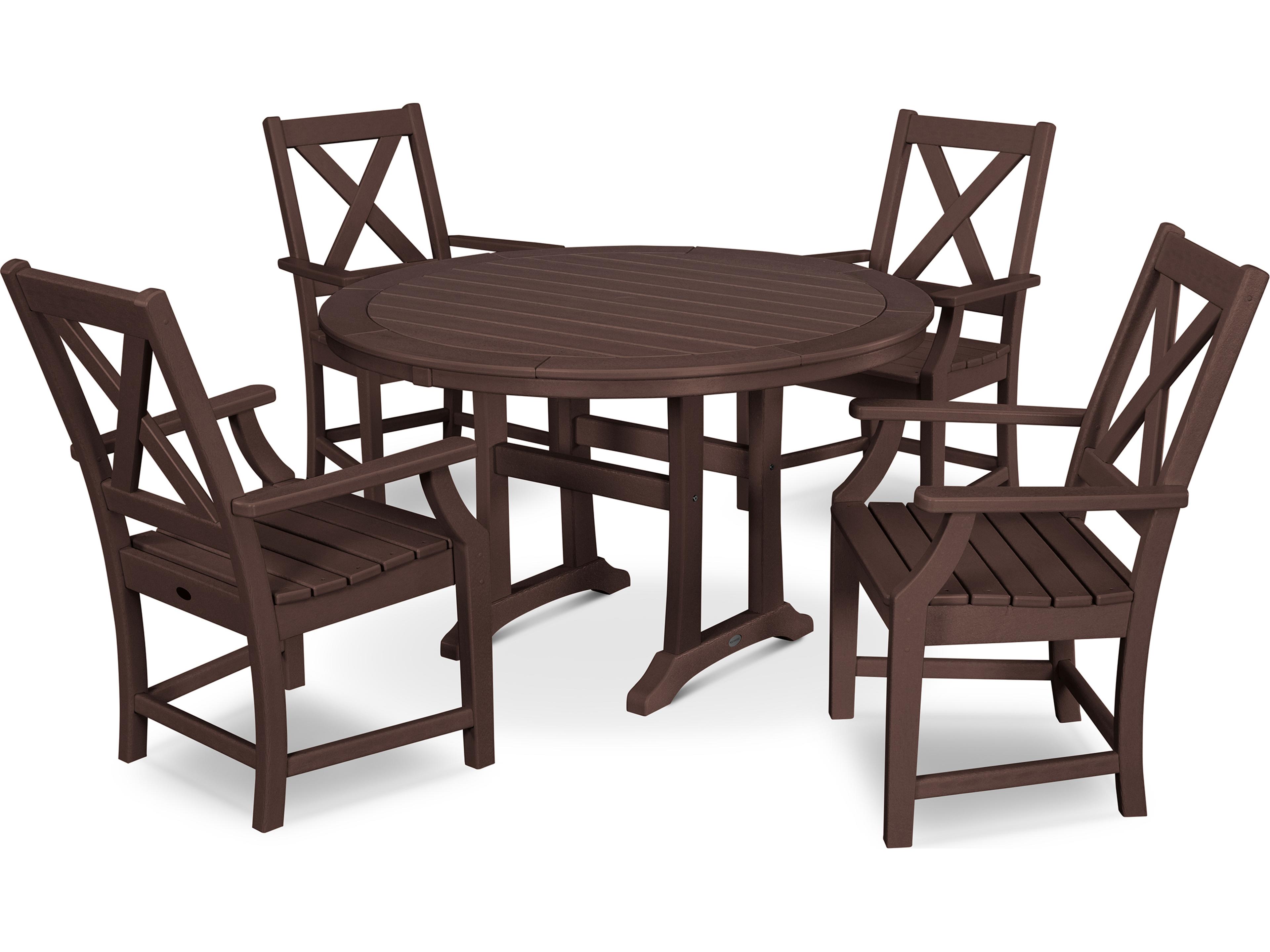 POLYWOOD® Braxton Recycled Plastic 5 Piece Patio Dining Set