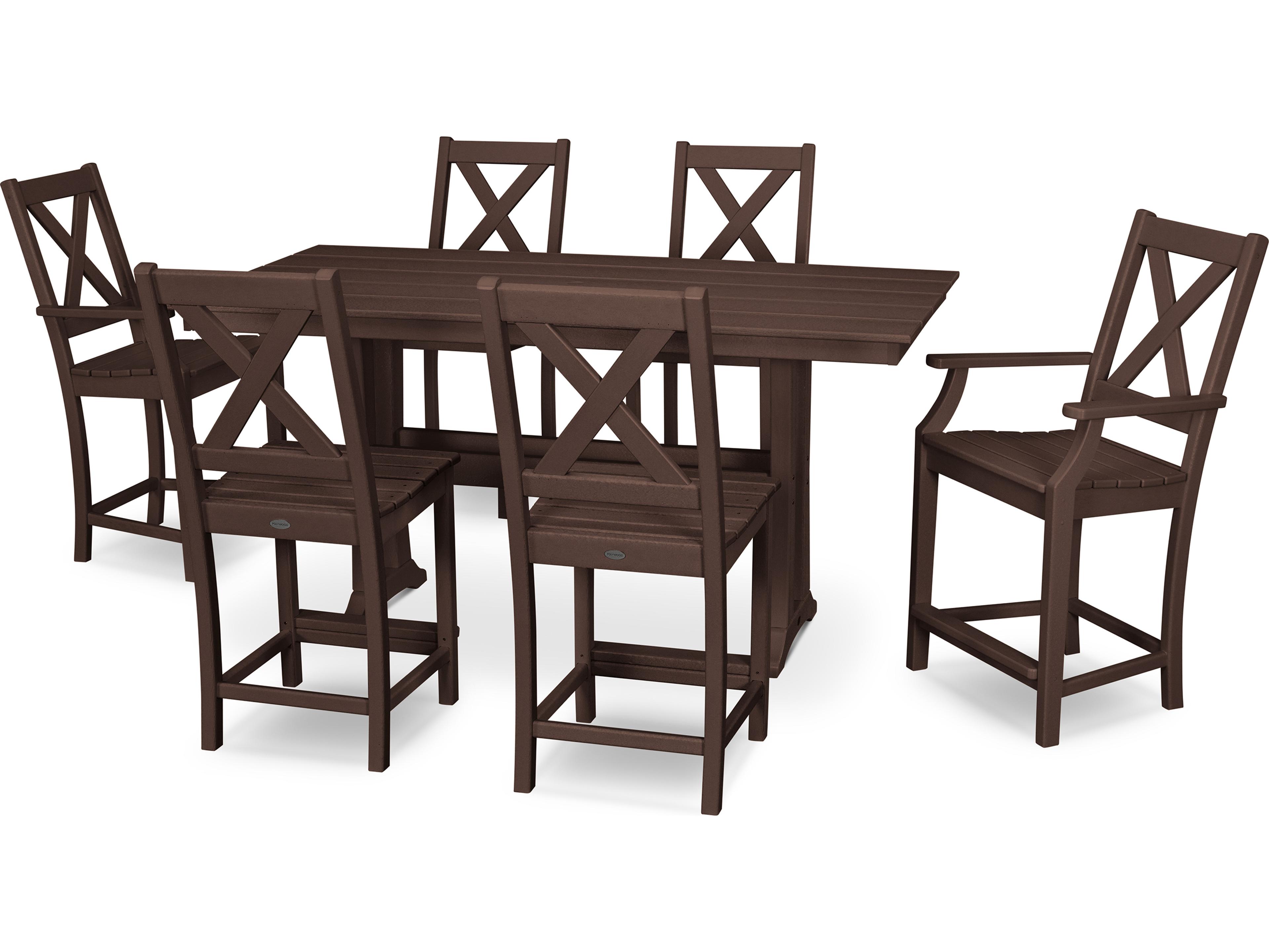 POLYWOOD® Braxton Recycled Plastic 7 Piece Outdoor Dining Set